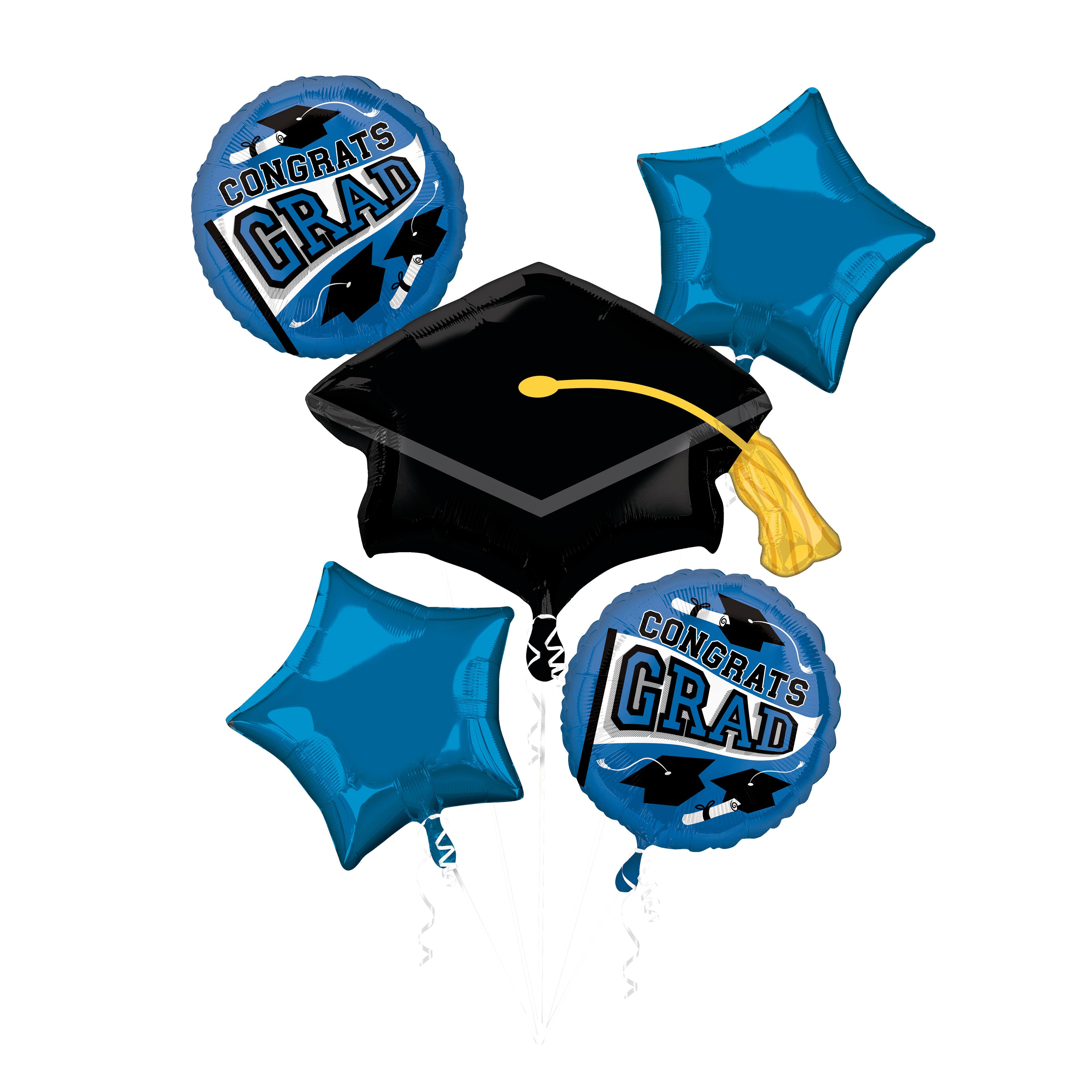 Blue Congrats Grad Foil Balloon Bouquet