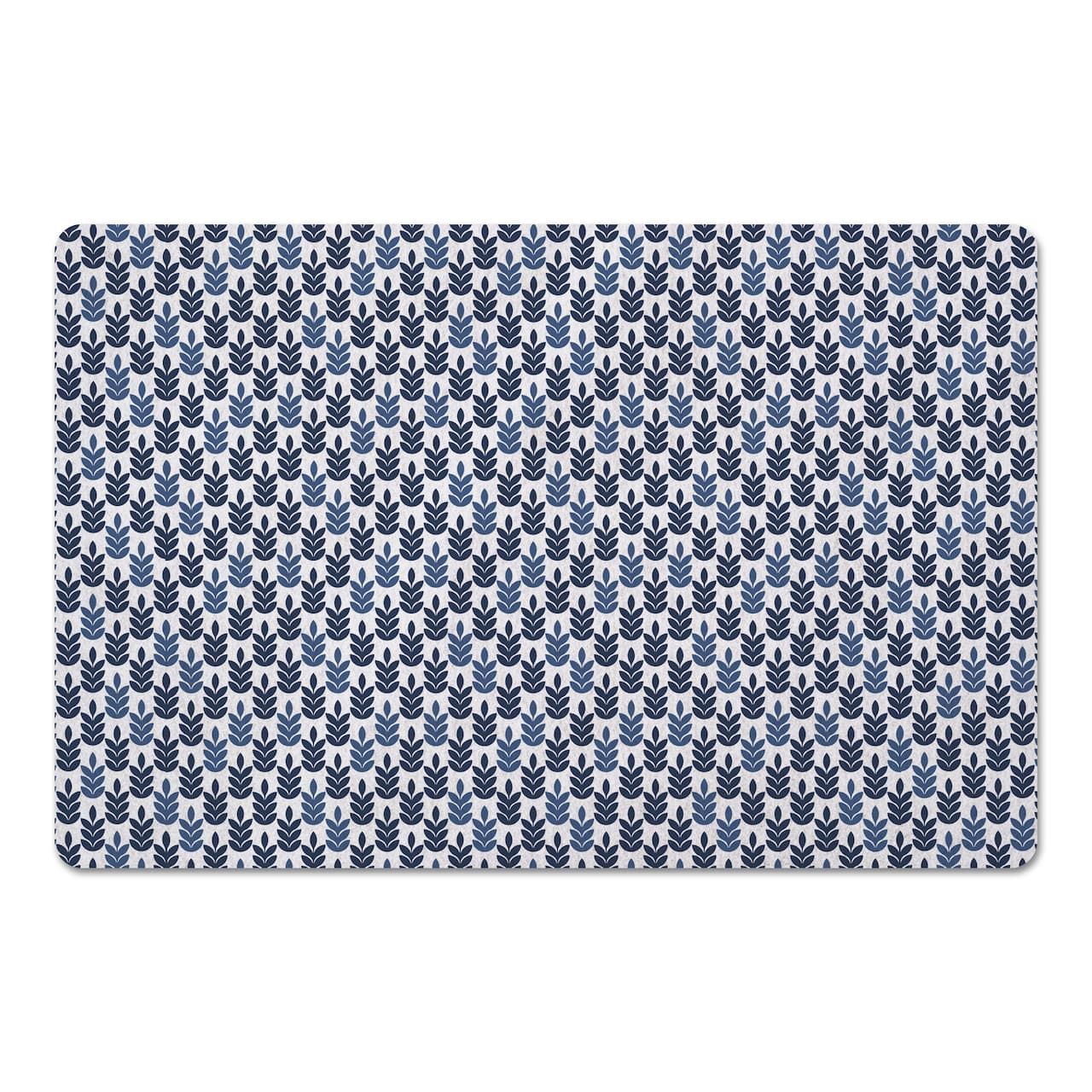 Navy and Blue Leaf Pattern Floor Mat | Michaels
