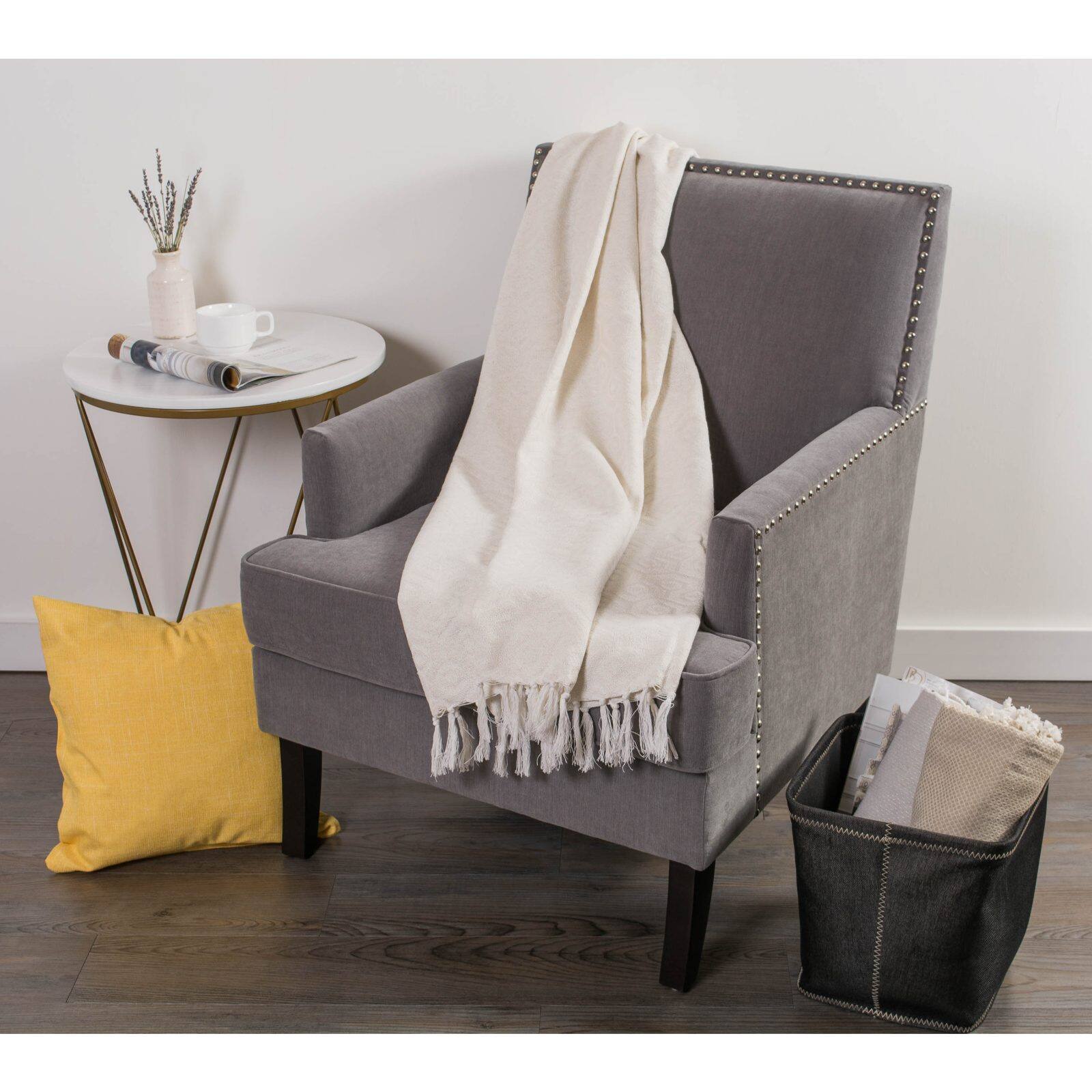 DII® White Hexagon Throw