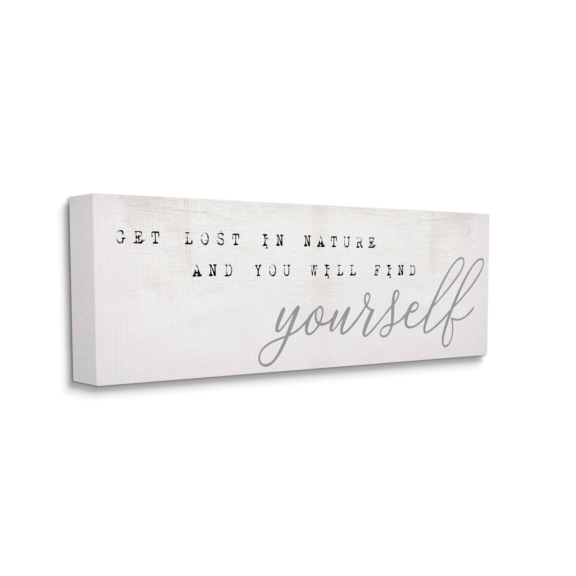 Stupell Industries Find Yourself In Nature Phrase Vintage Typewriter Typography Canvas Wall Art