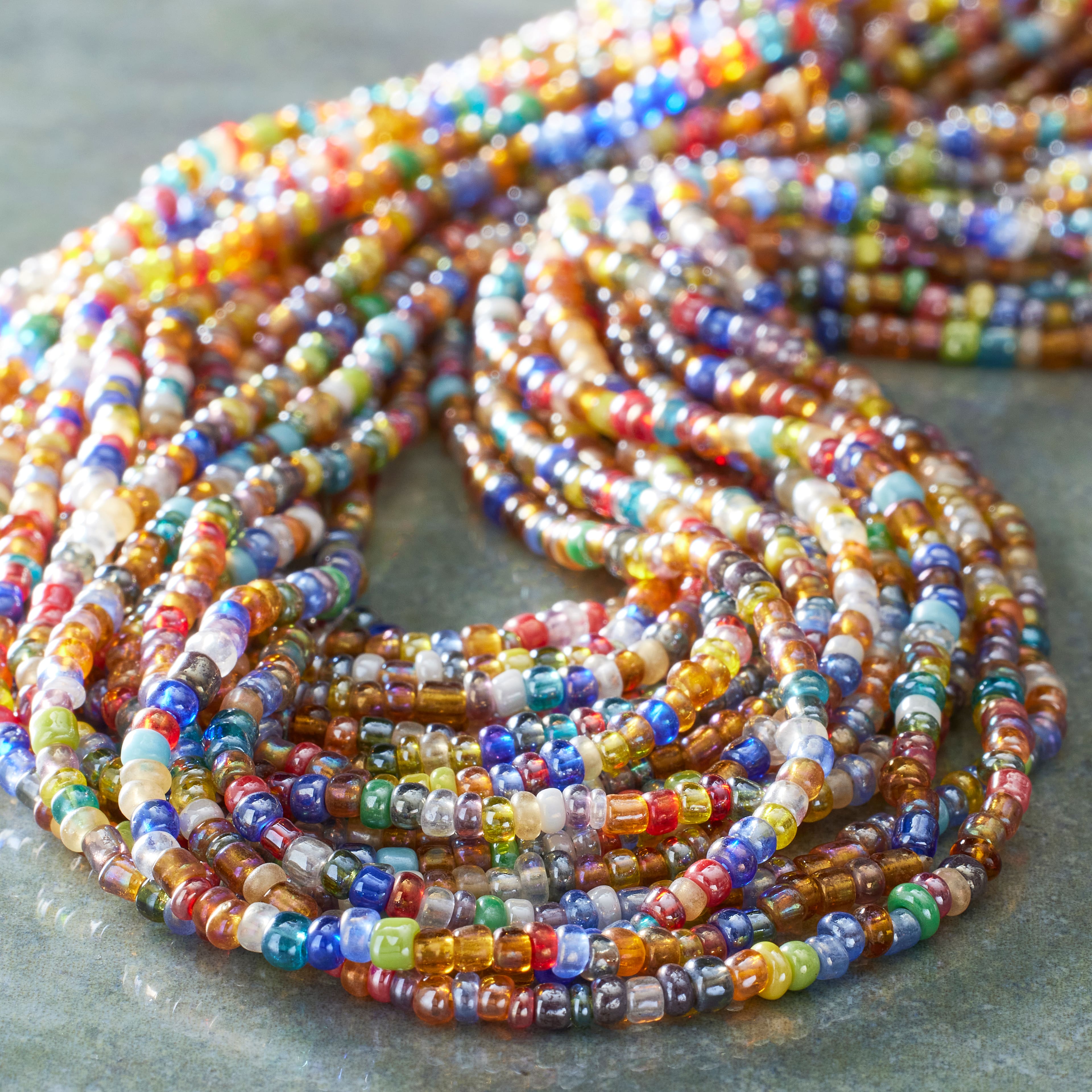 12 Pack: Multicolor Small Glass Beads, 2mm by Bead Landing&#x2122;