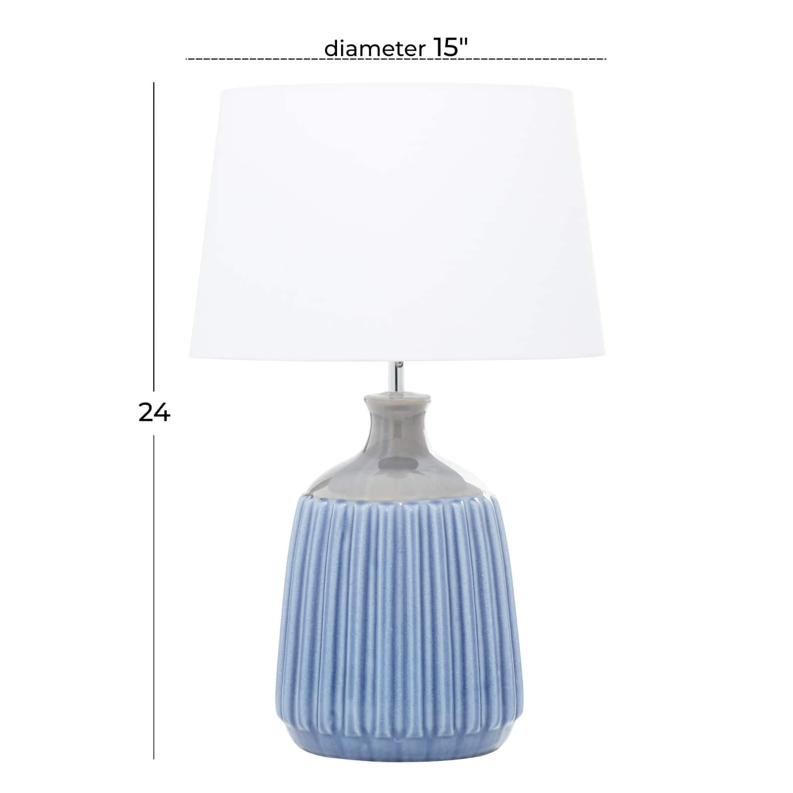 24&#x22; Blue Ceramic Coastal Table Lamp