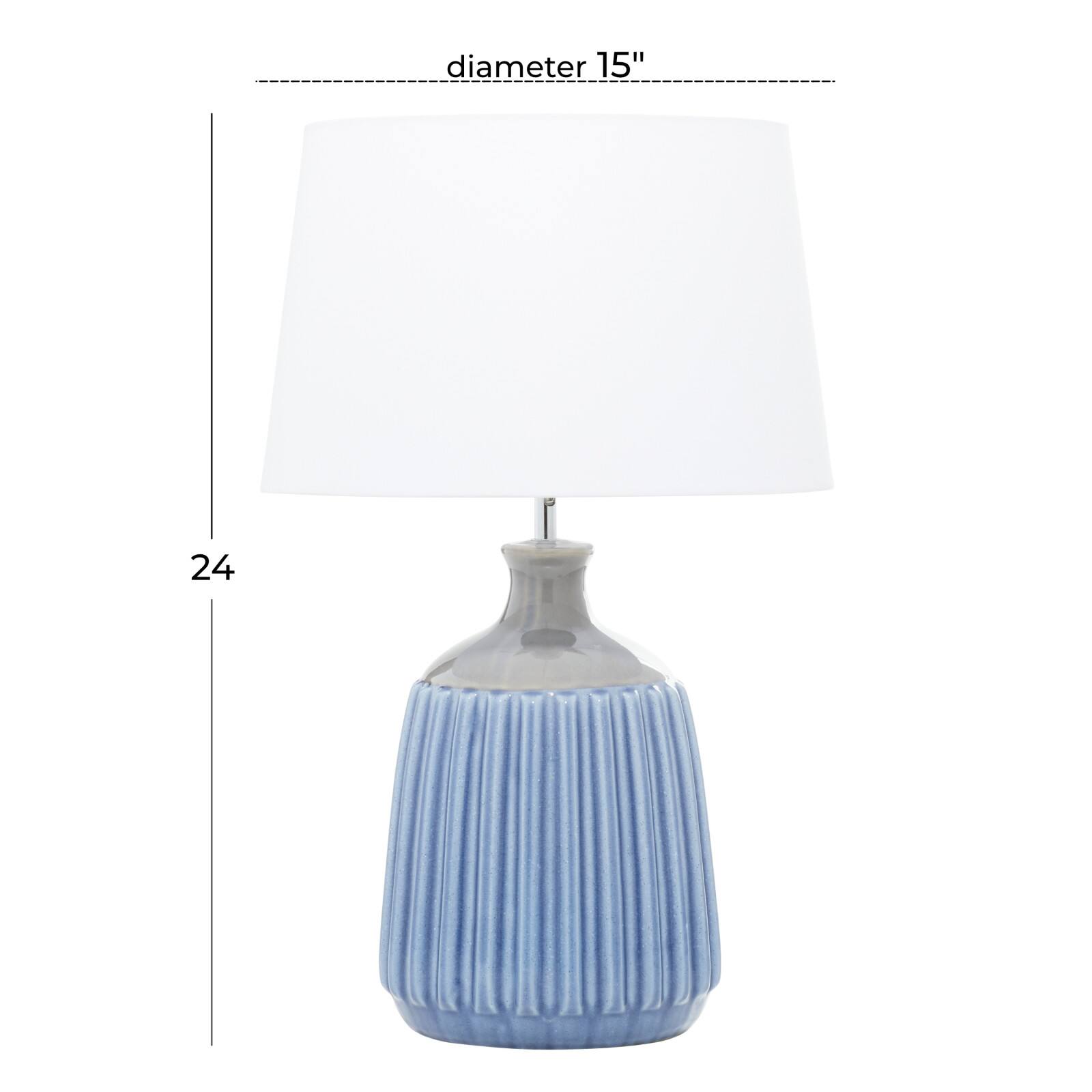 24" Blue Ceramic Coastal Table Lamp