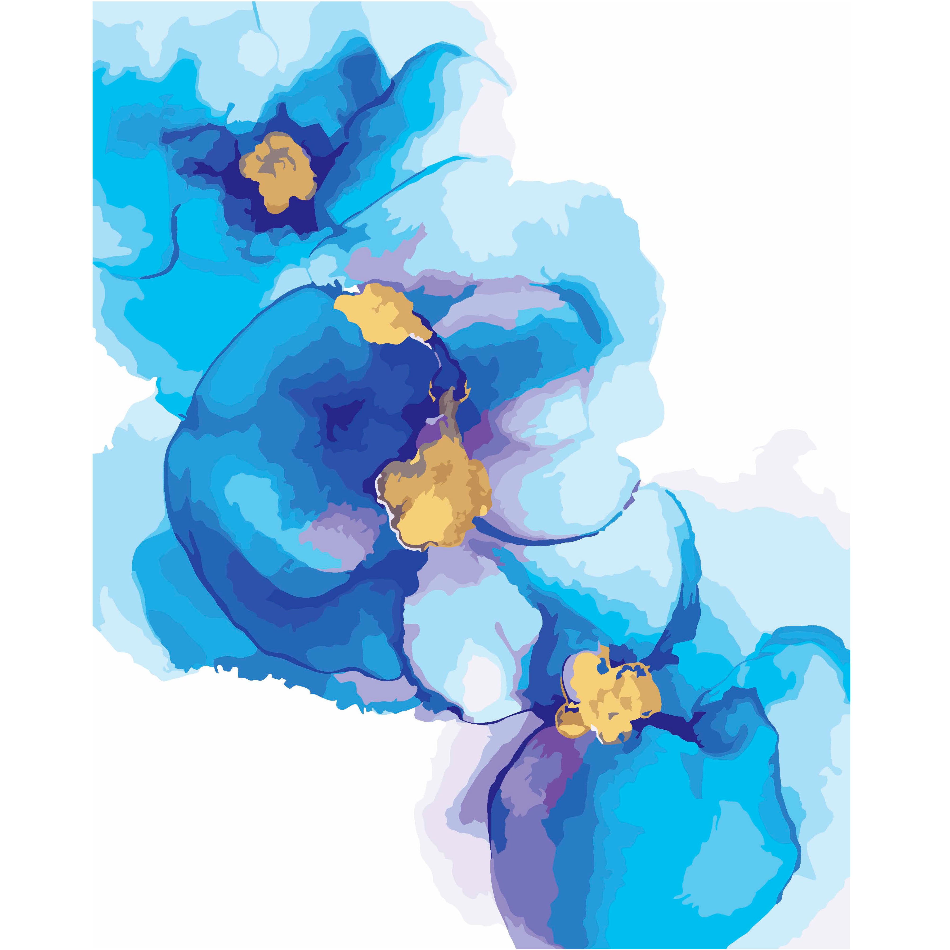 16" x 20" Blue Watercolor Flowers Paint-by-Number Kit by Artist's Loft®