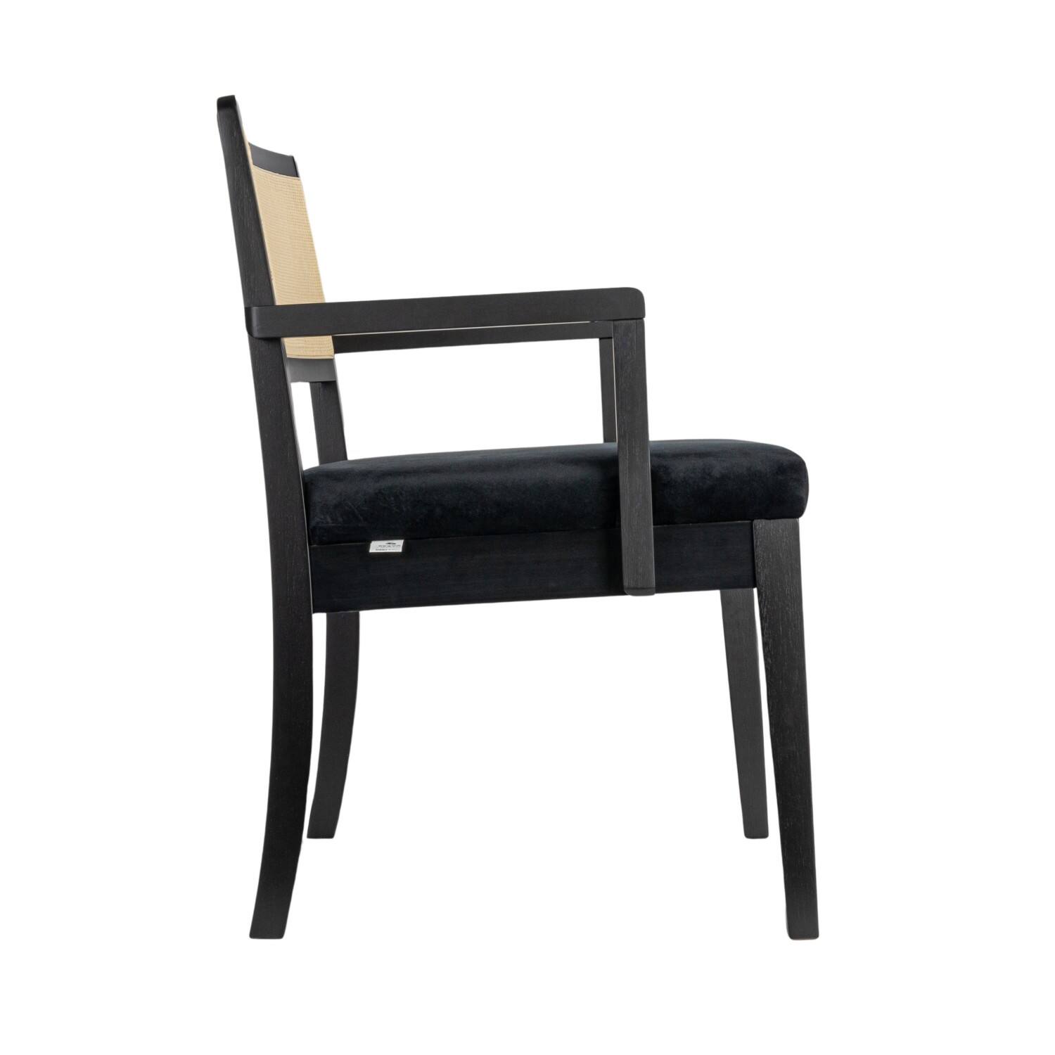 Hello Honey® Crawford Mid-Century Modern Black Solid Wood Arm Chair