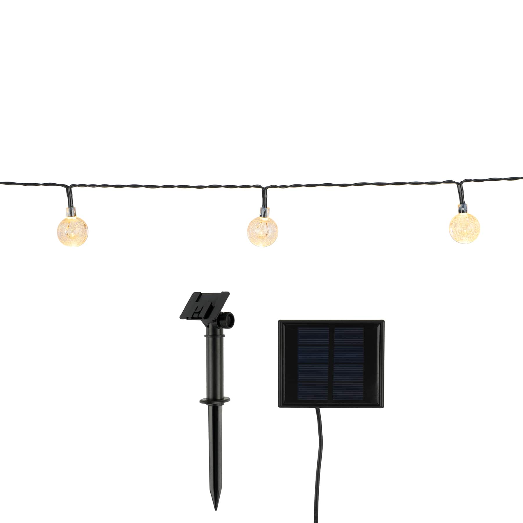 20ct. Warm White LED Crystal Ball Solar Mini String Lights by Ashland®