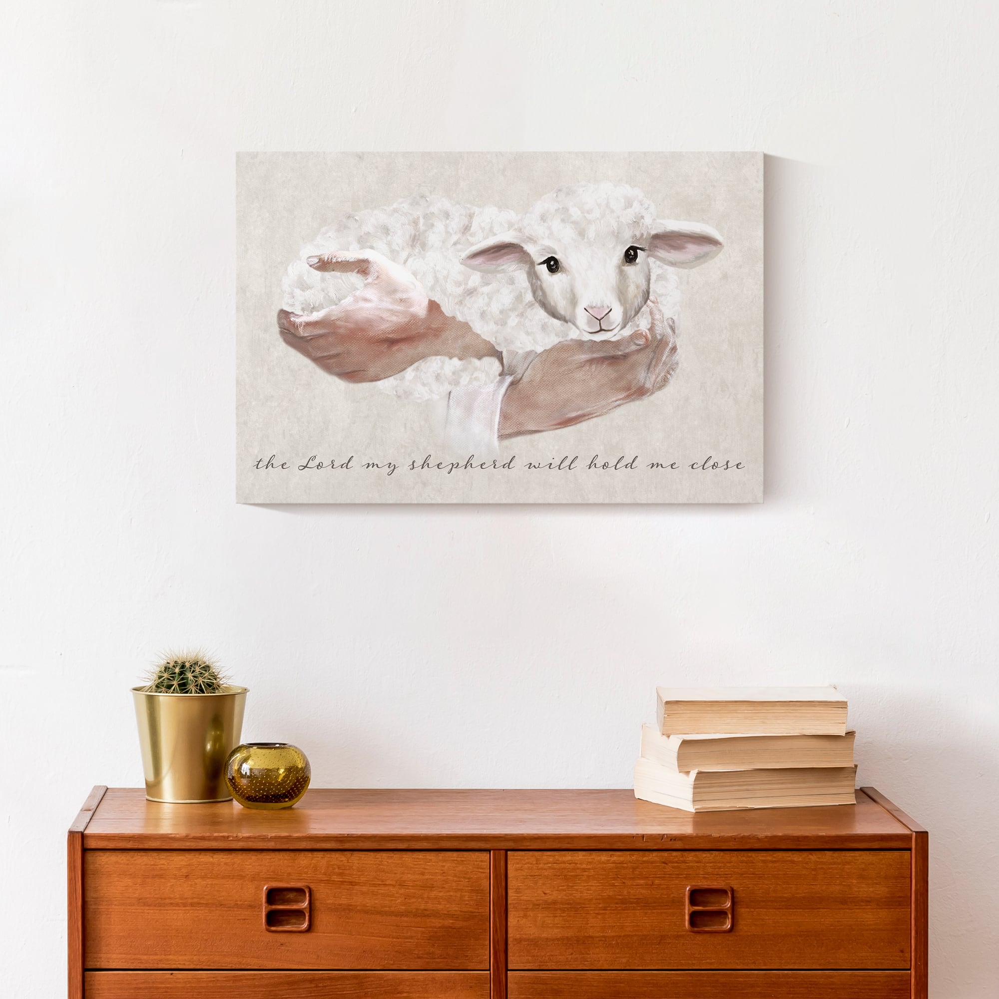 The Lord my Shepherd will Hold me Close Canvas Wall Art