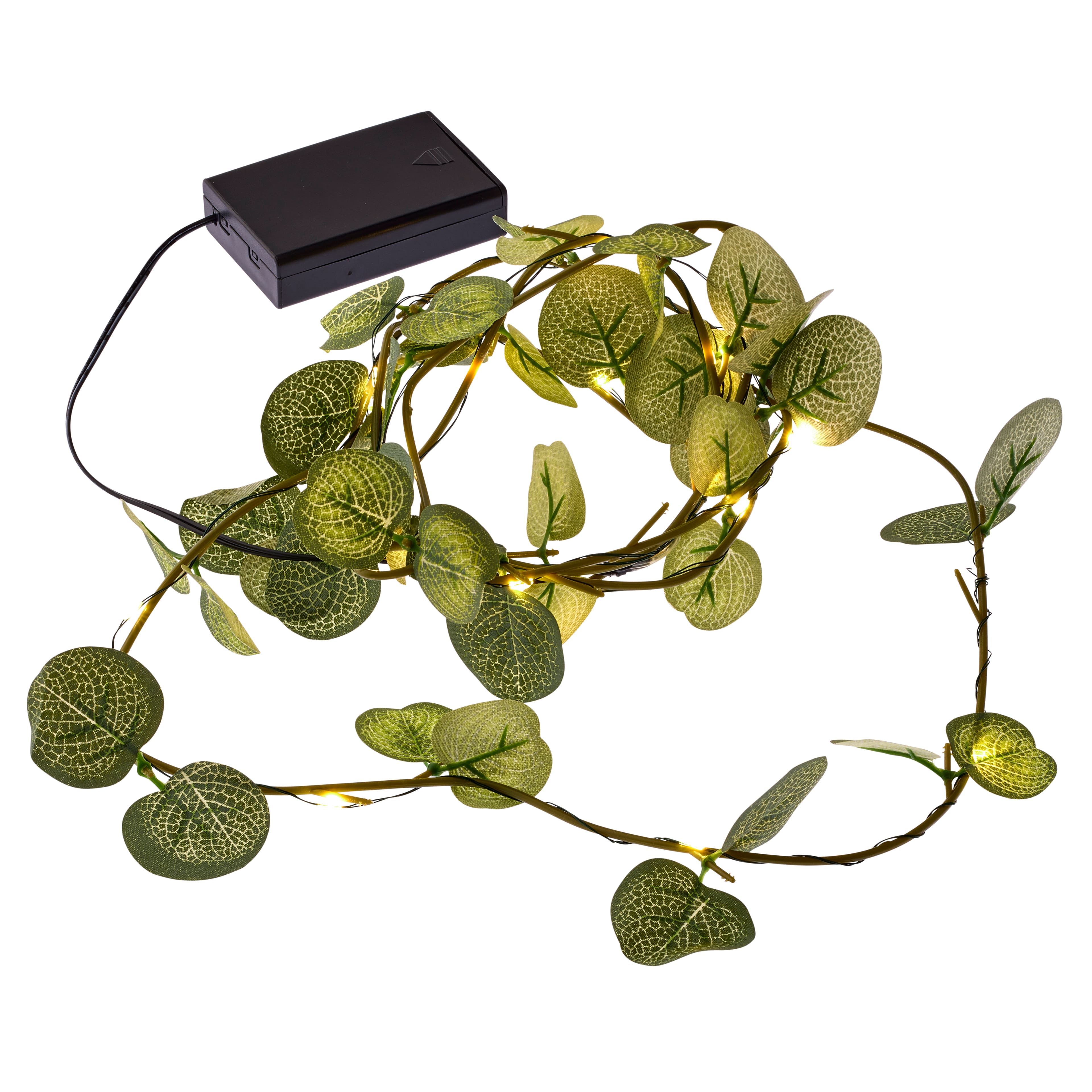 18ct. Warm White LED String Lights Eucalyptus Leaf Garland by Ashland®