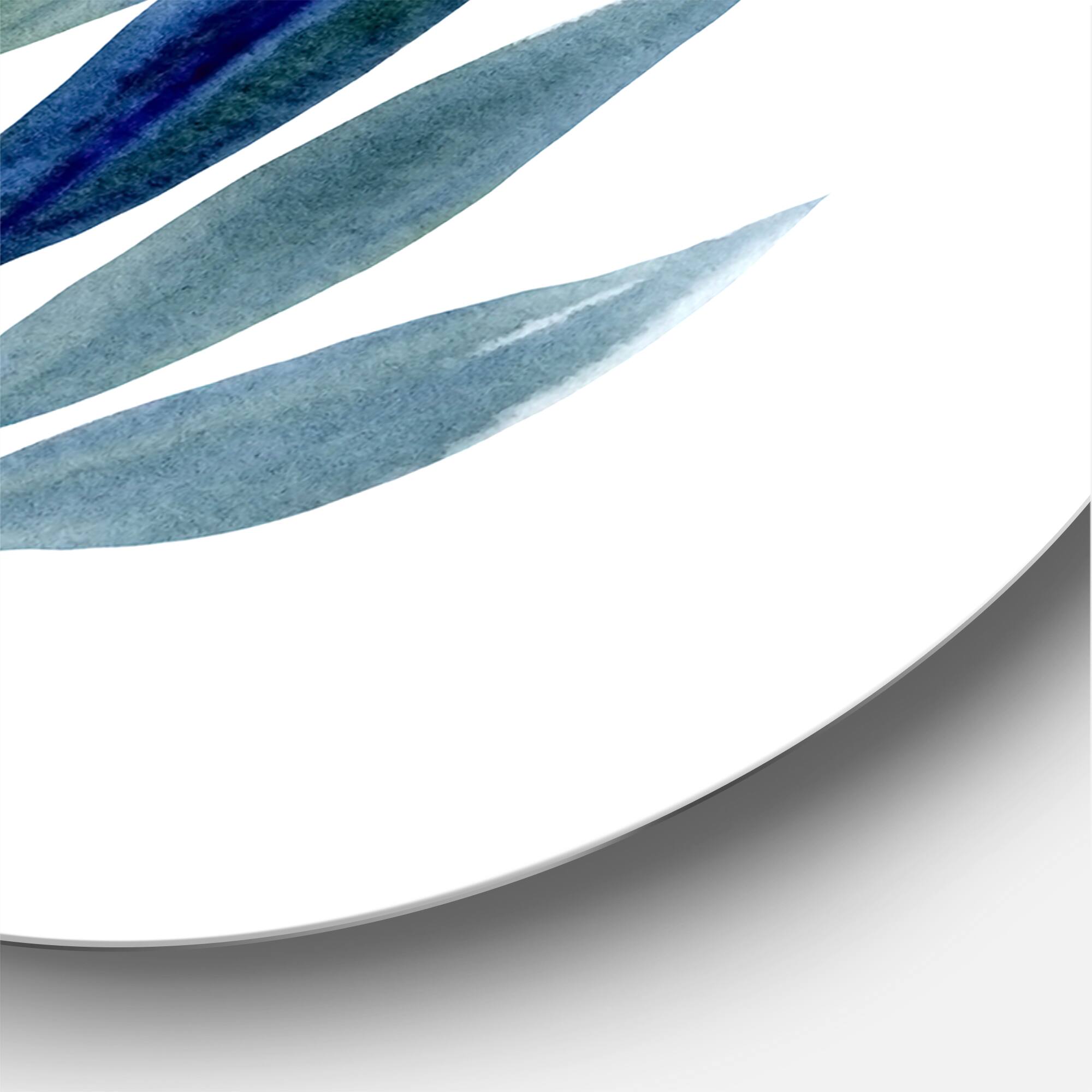 Designart - Tropical Green Leaf - Farmhouse Metal Circle Wall Art