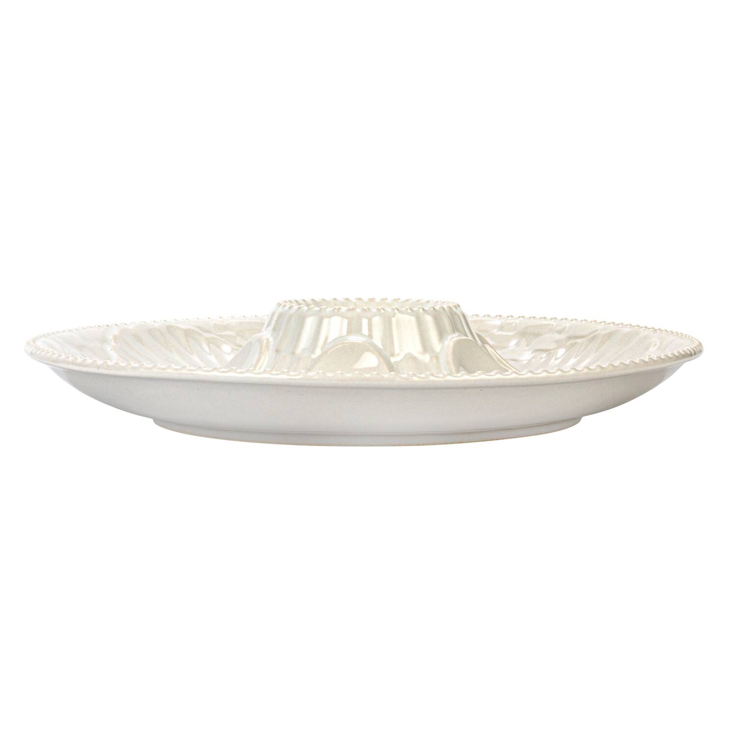 Hello Honey® 10" Matte White Round Stoneware Oyster Plate