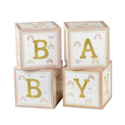 Kate Aspen Boho Rainbow Baby Block Box Set, 4ct. | Michaels