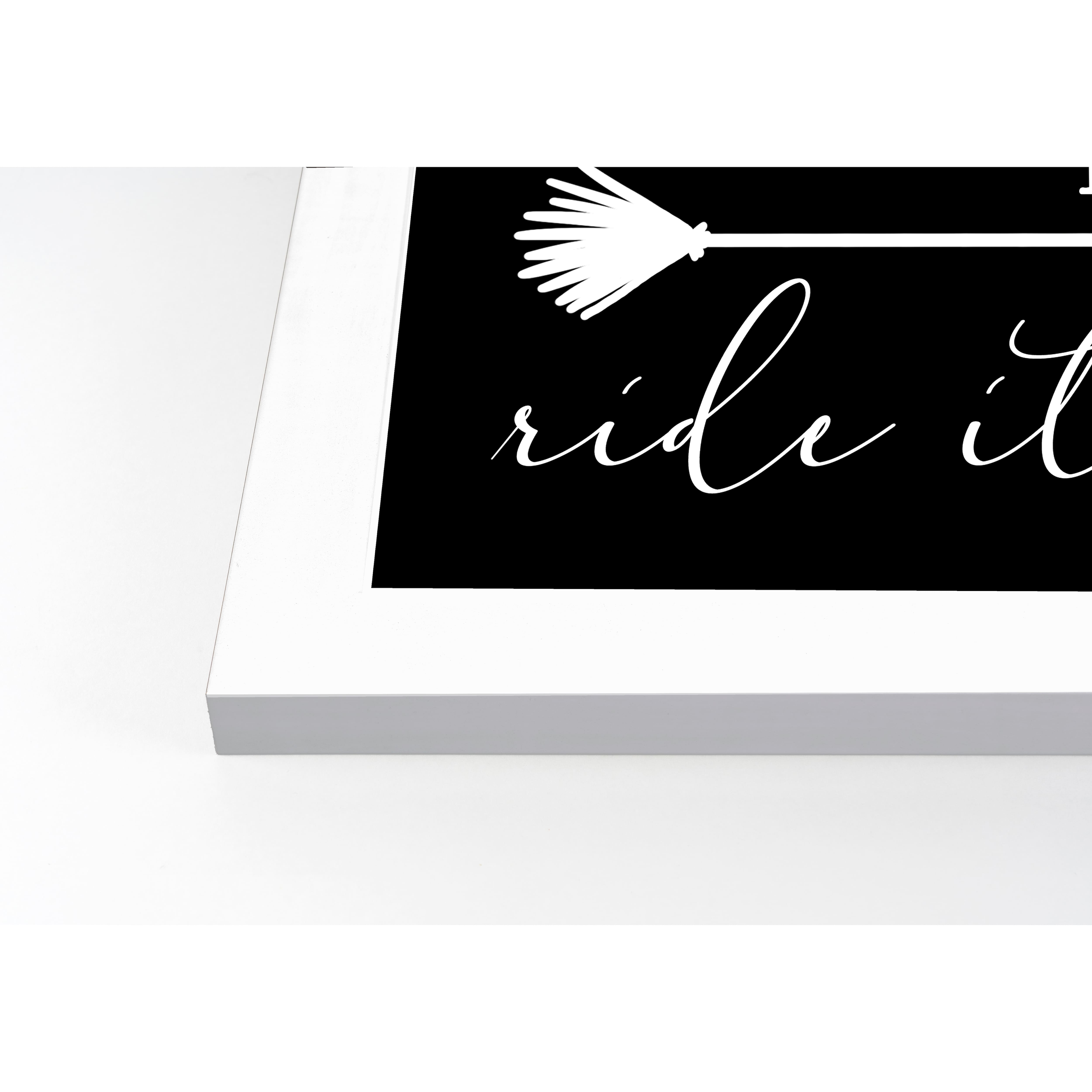 Broom Fits White Framed Print Wall Art