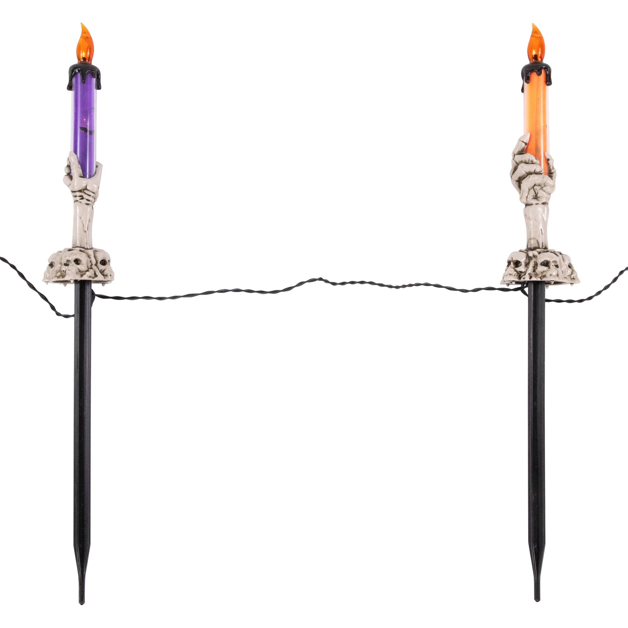 6ct. 8.5&#x22; LED Skeleton Halloween Candle D&#xE9;cor