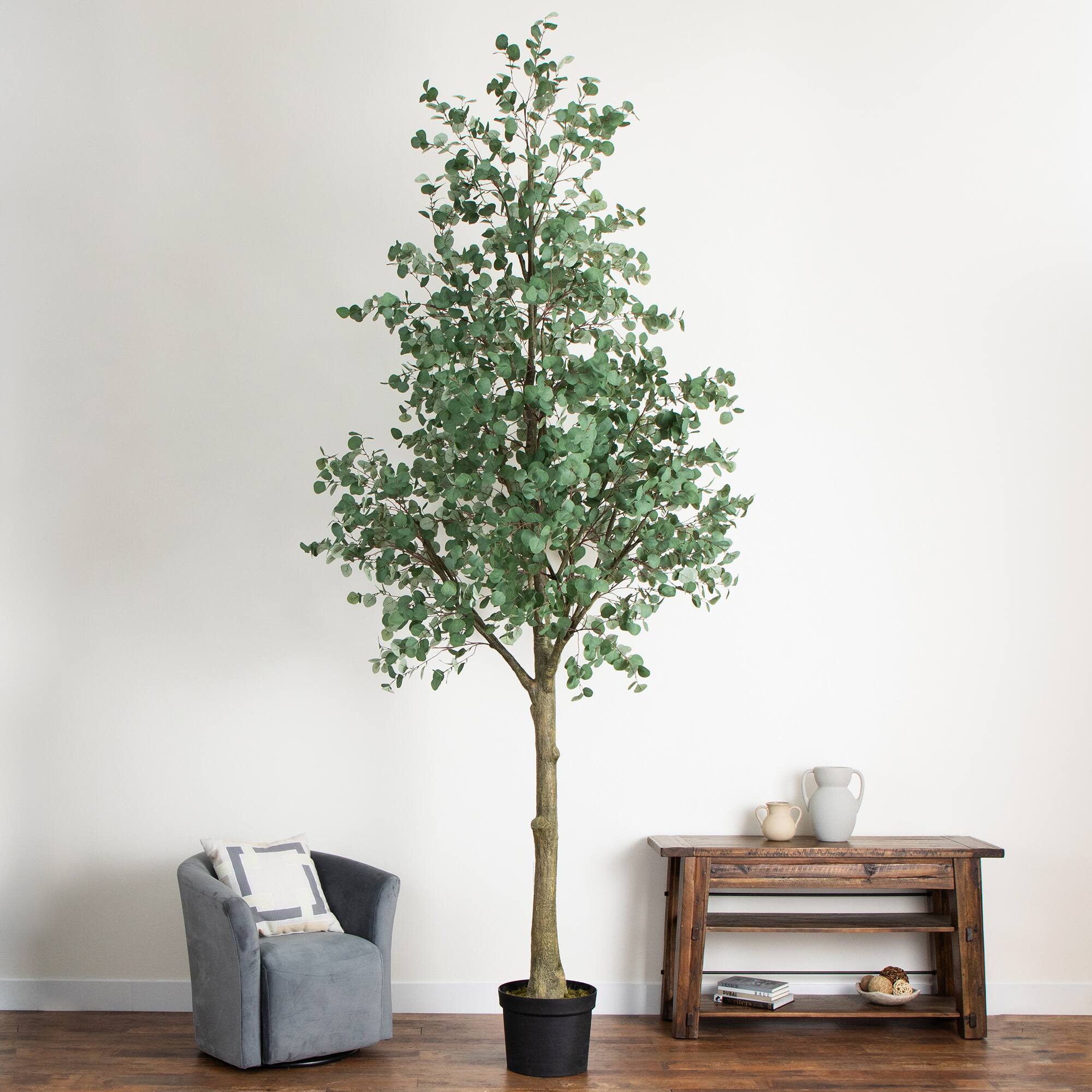 13ft. Potted Green Artificial Eucalyptus Tree