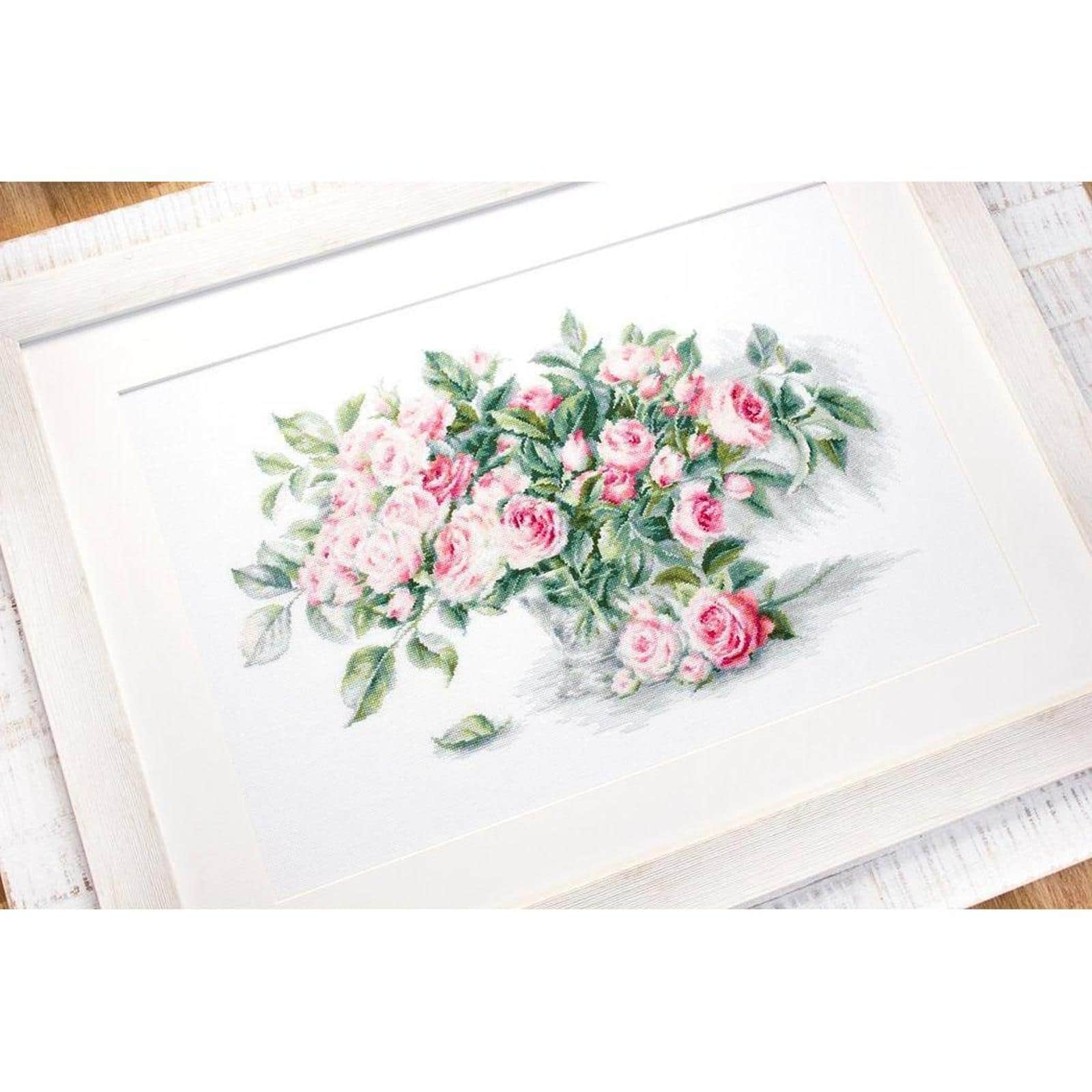 Luca-s Bouquet Of Pink Roses Counted Cross Stitch Kit