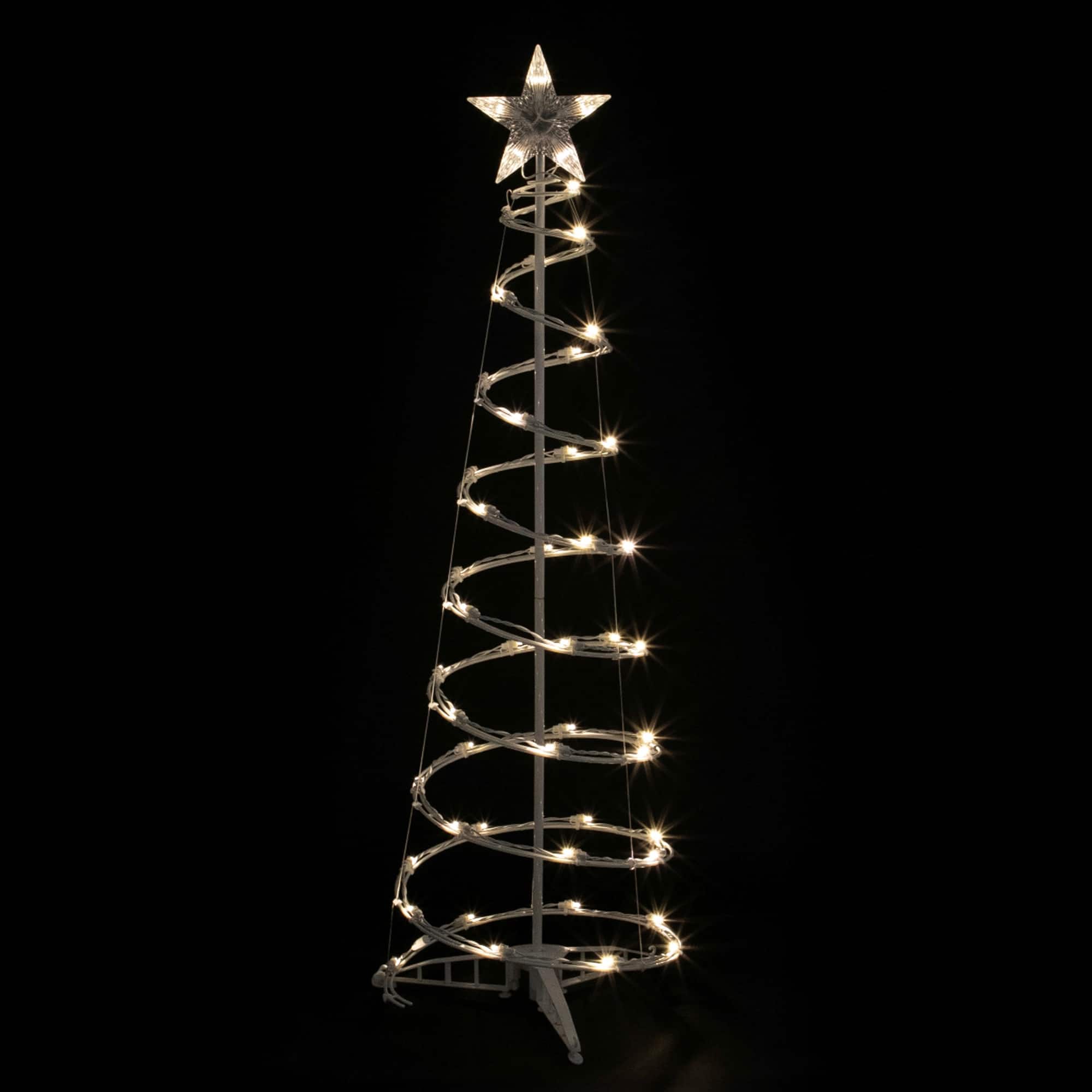 4ft. Spiral Outdoor Christmas Tree with Warm White LED Lights