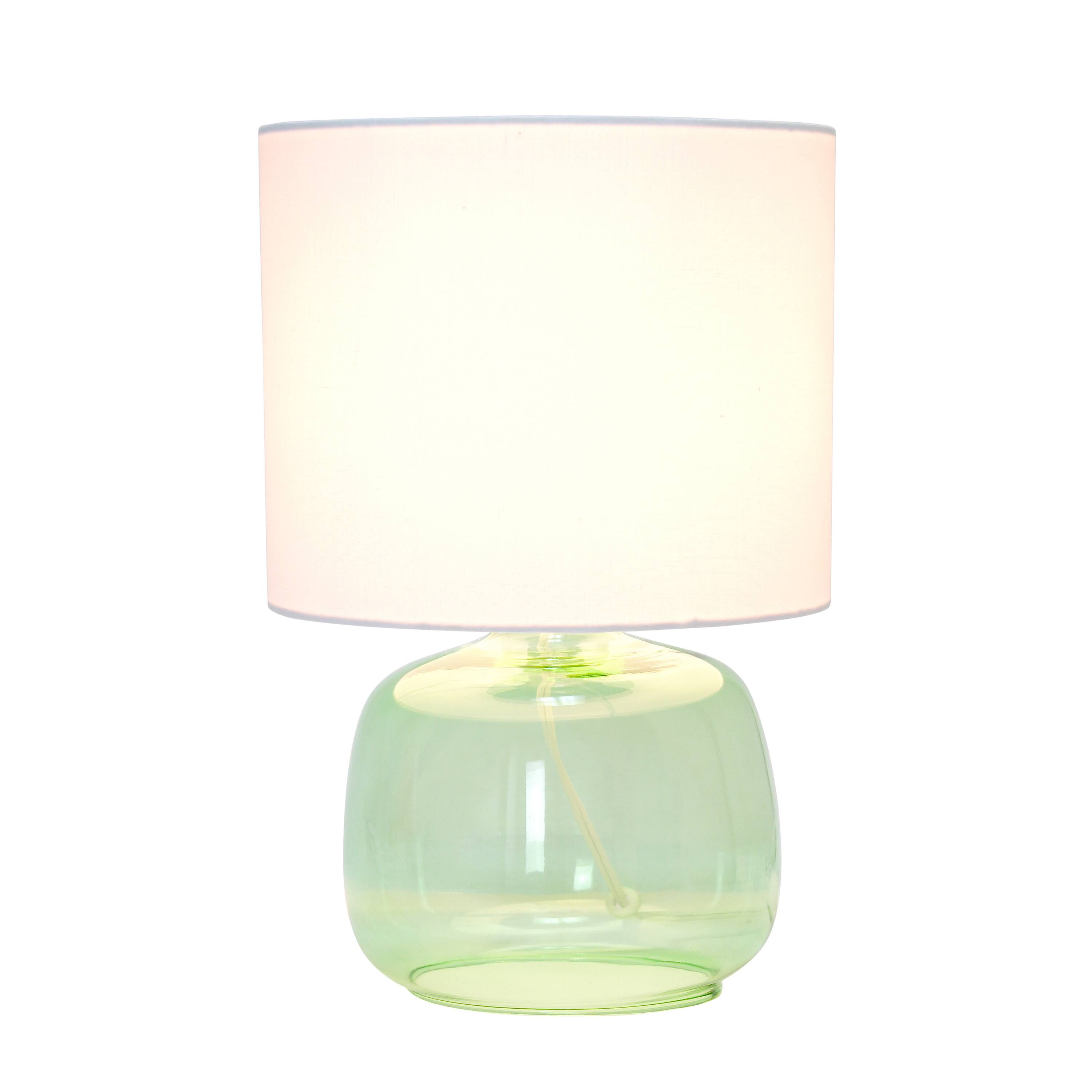 Simple Designs Green & White Glass Table Lamp