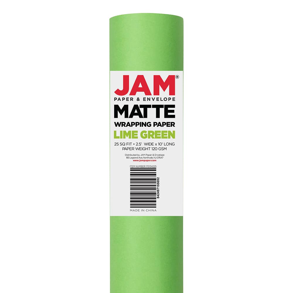 Green Matte Bulk Wrapping Paper - 834 Sq Ft at JAM Paper Store