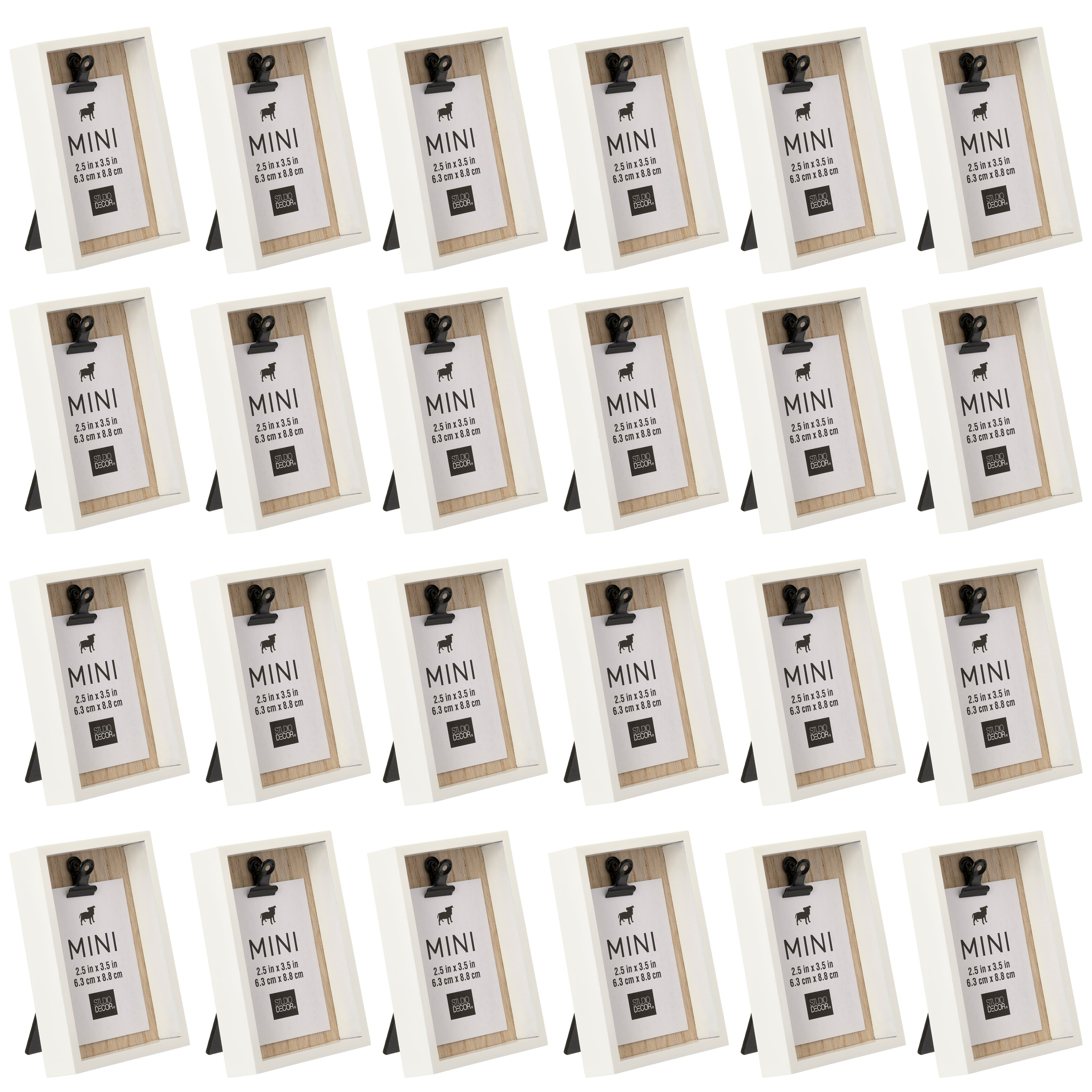 24 Pack: White Deep Box 2.5&#x22; x 3.5&#x22; Mini Clip Frame by Studio D&#xE9;cor&#xAE;