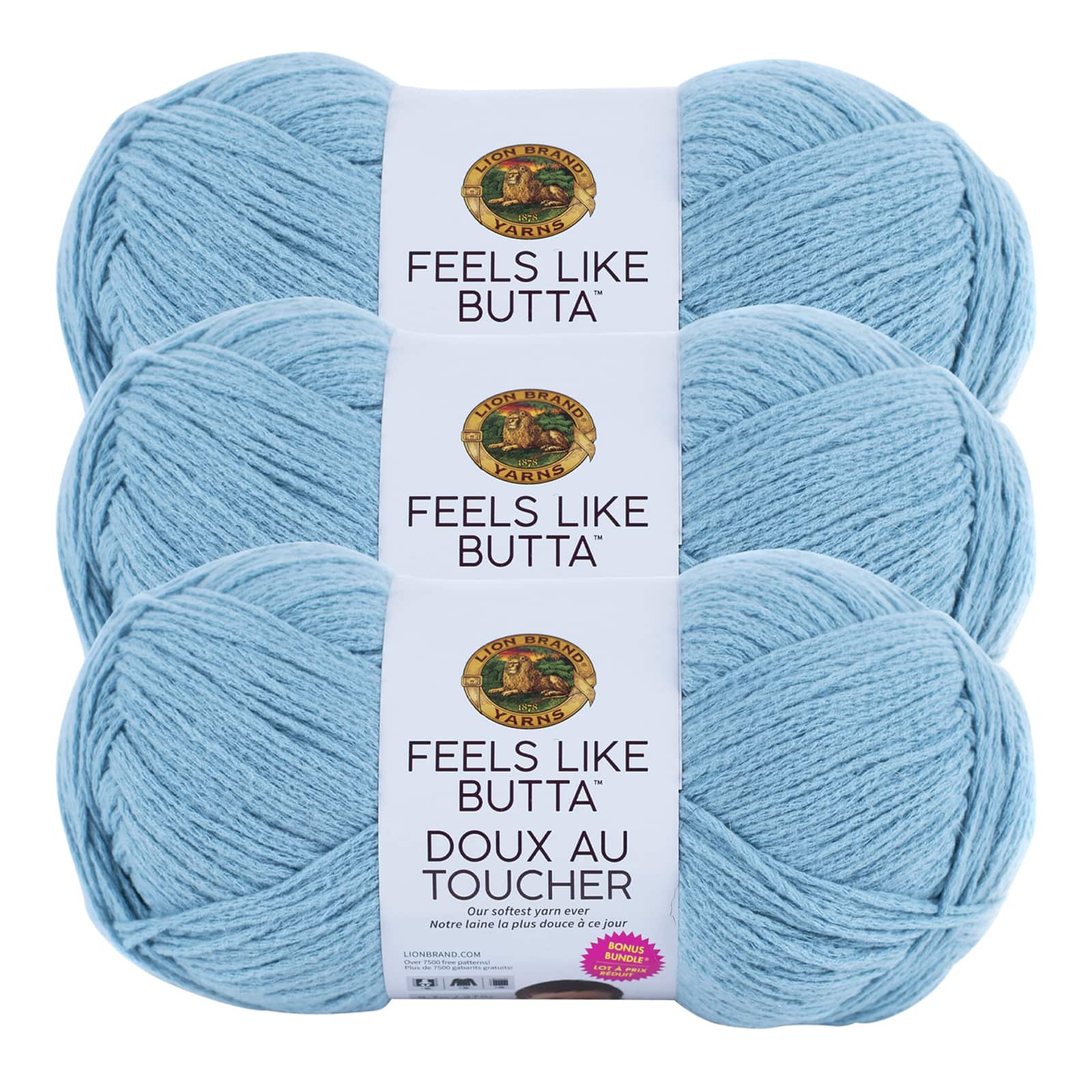 Lion Brand Yarn - Feels Like Butta - 6 Pack with Pattern Cards in