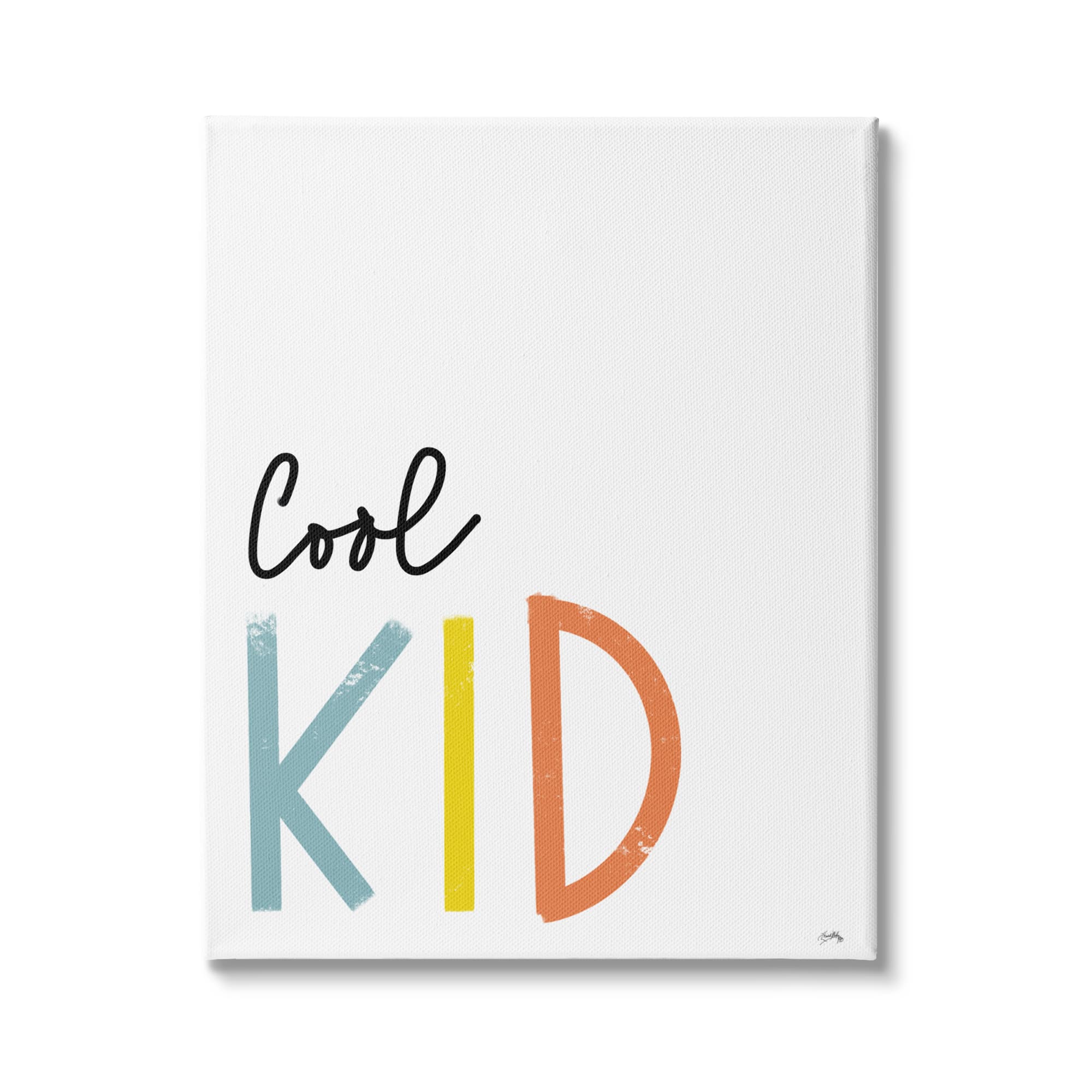 Stupell Industries Cool Kid Text Minimal Red Yellow Blue Typography Canvas Wall Art