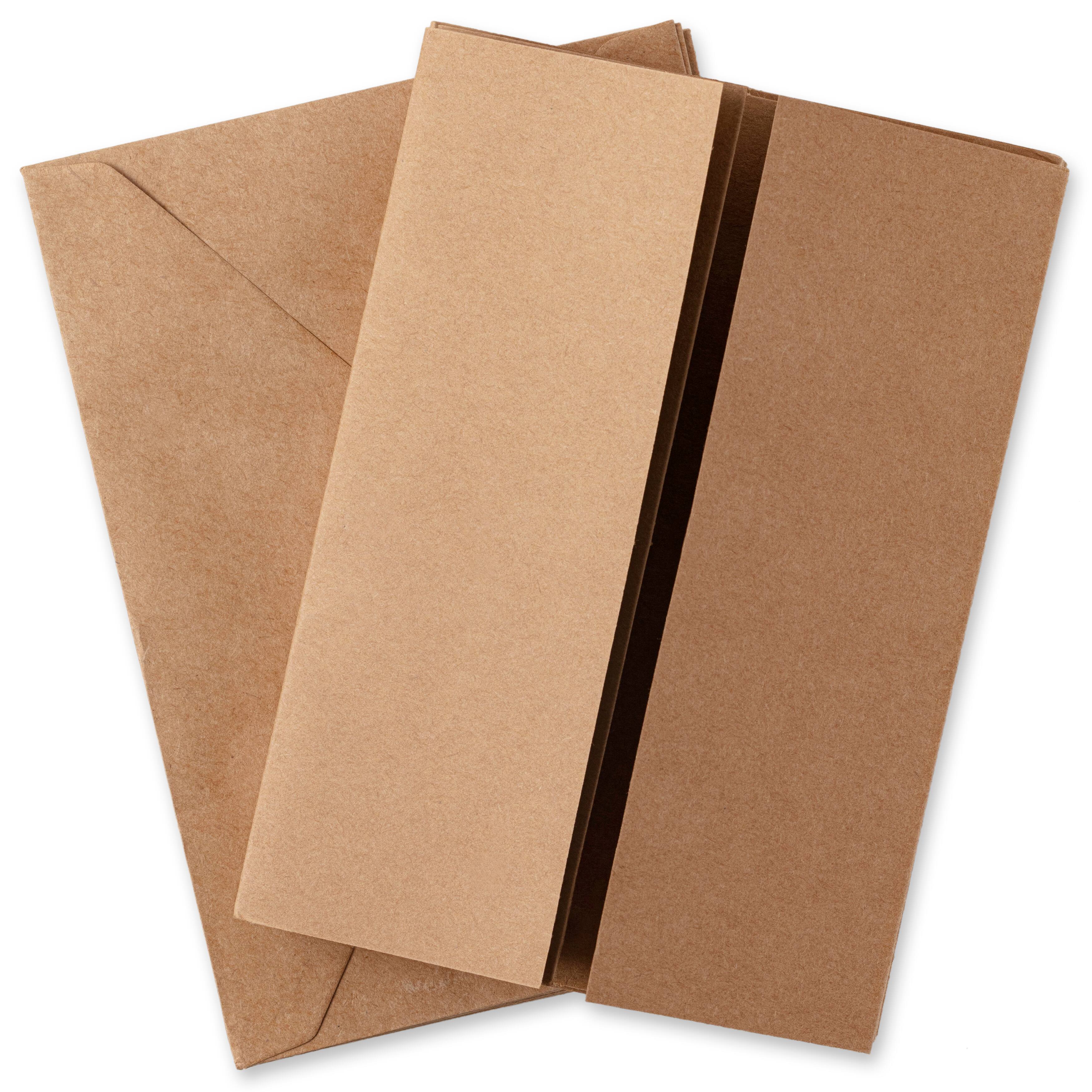 12 Packs: 10 ct. (120 total) Kraft Gatefold Cards & Envelopes by Recollections™, 5" x 7"