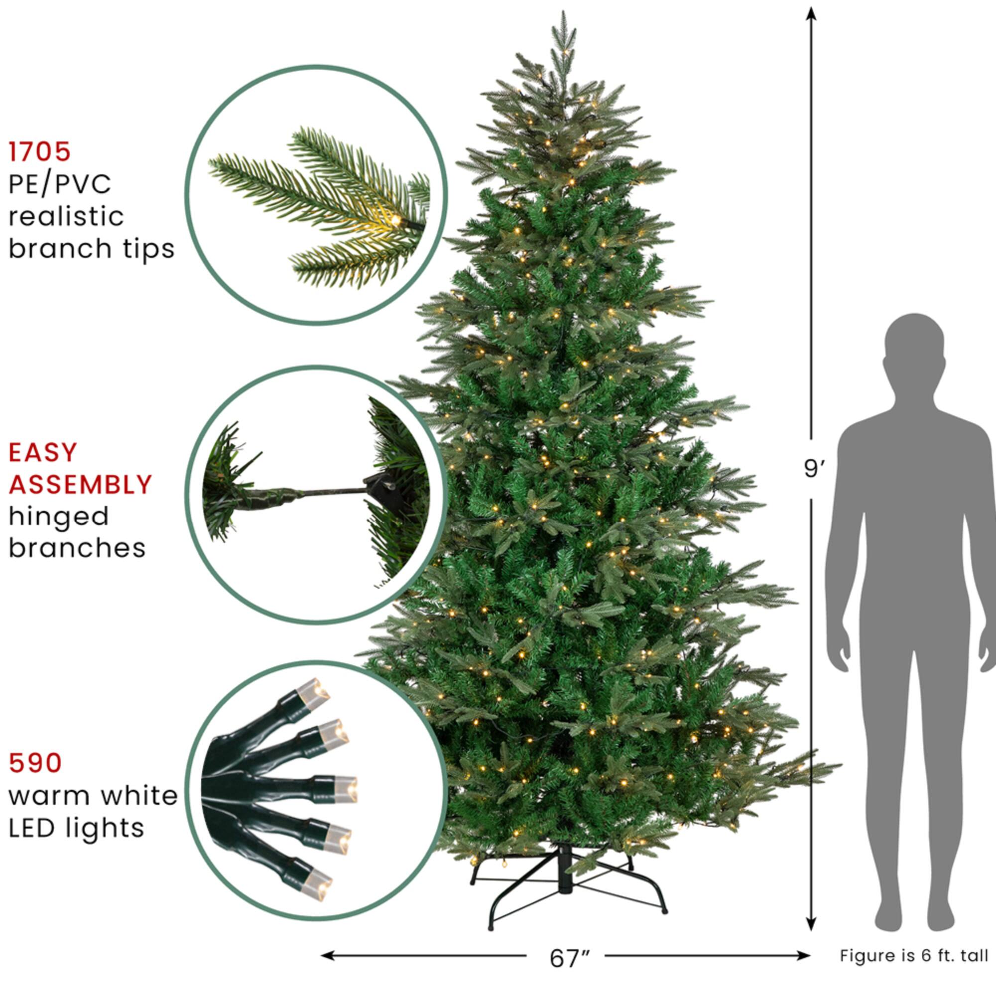 9ft. Pre-Lit Real Touch™ Hudson Fir Artificial Christmas Tree, Warm White LED Lights