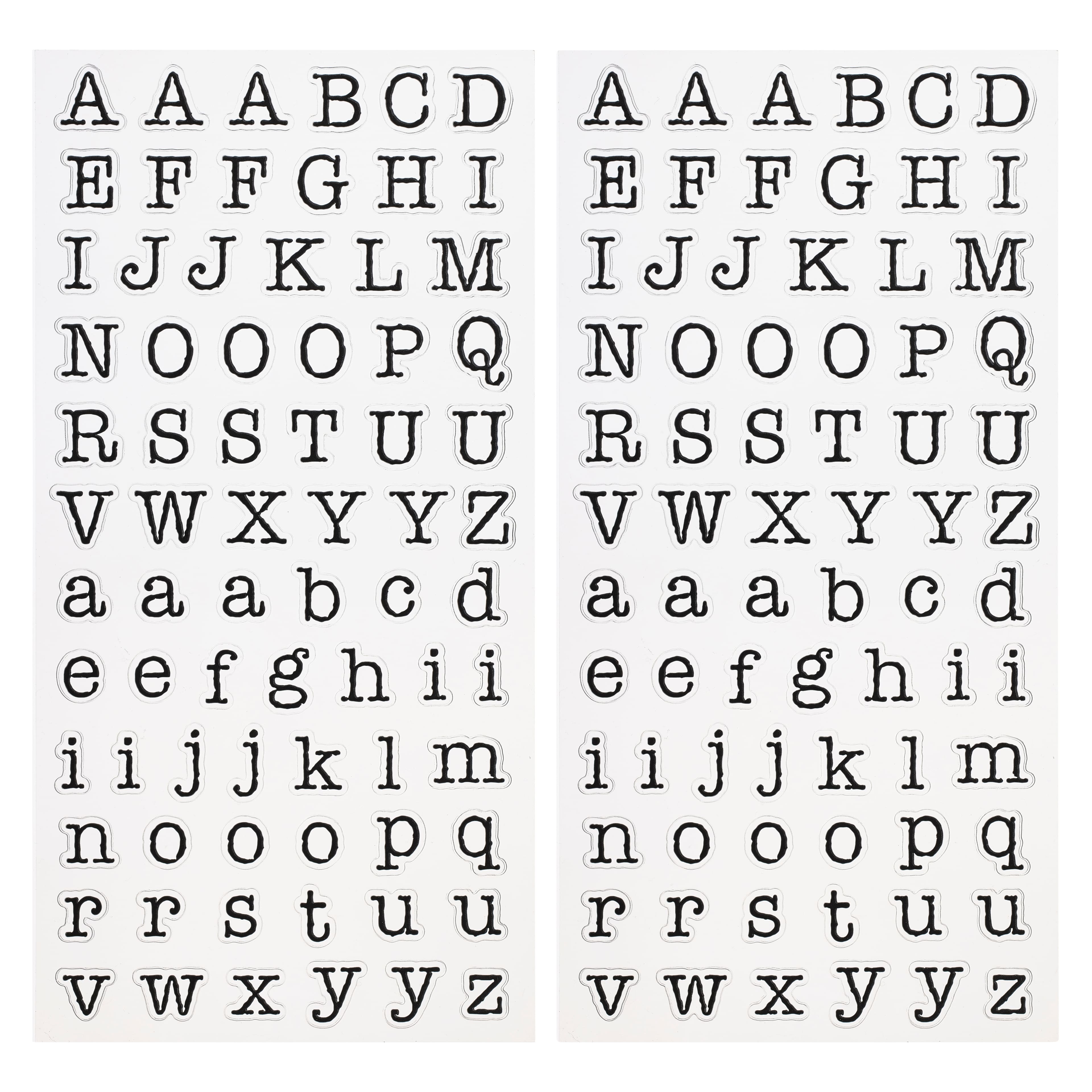 12 Pack: Black Typewriter Alphabet Stickers by Recollections™