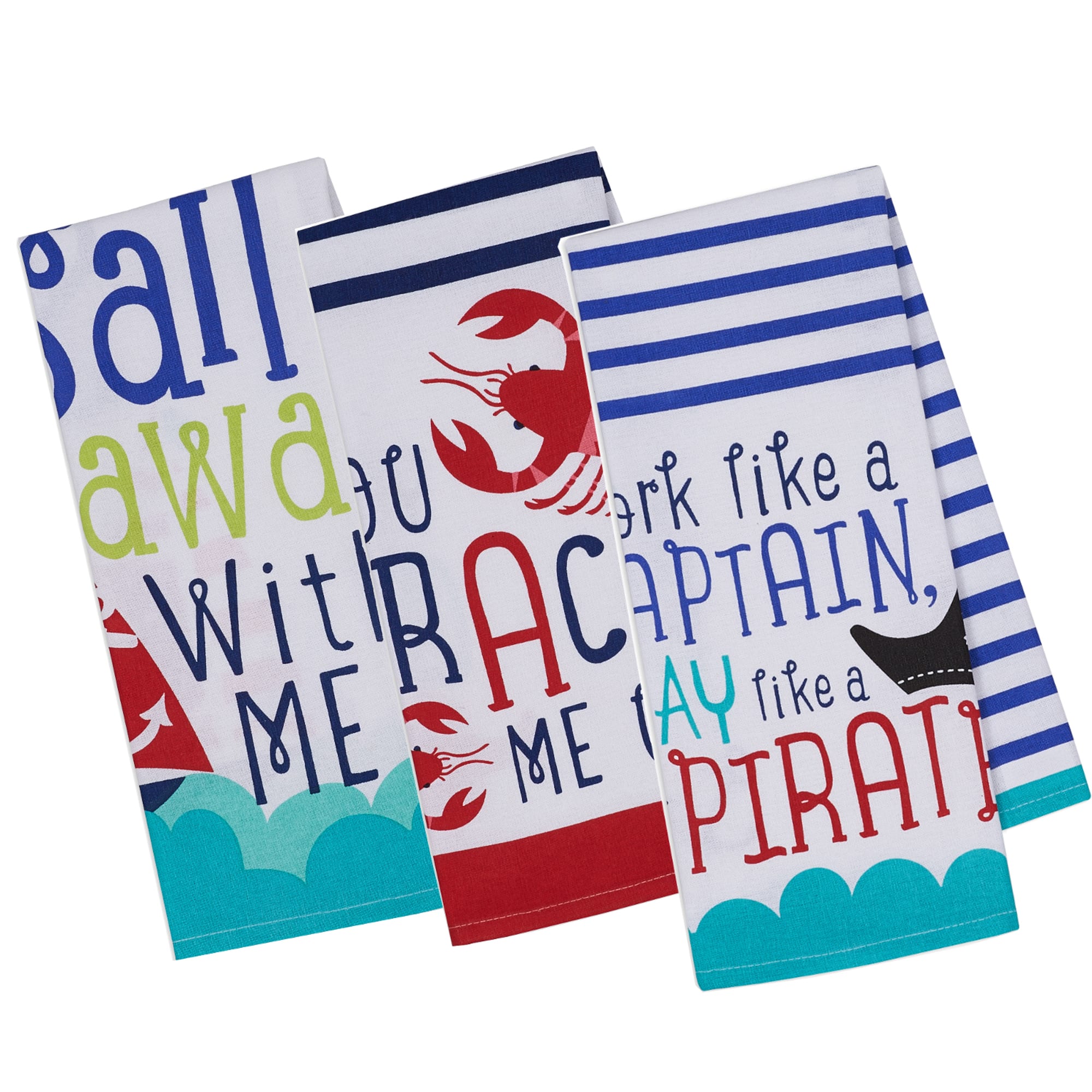 DII&#xAE; Anchor&#x27;s Away Collection Sailing Kitchen Dishtowels, 3ct.