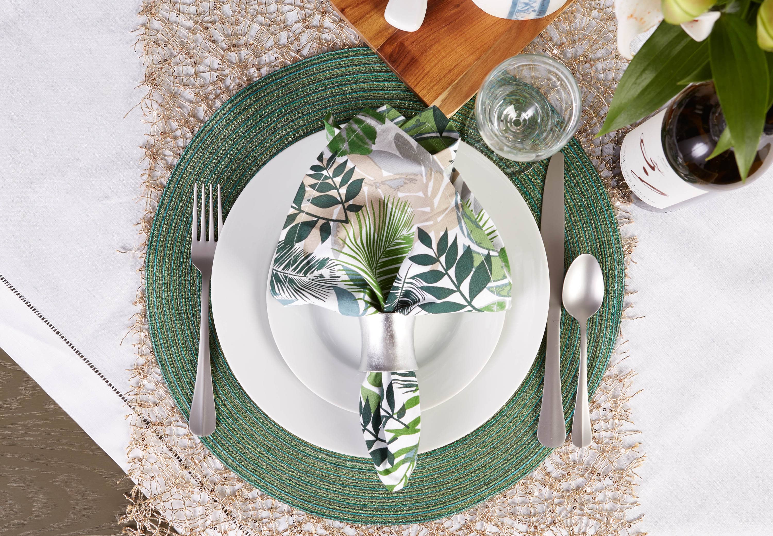 DII® Round Variegated Braided Polypropylene Placemats, 6ct.