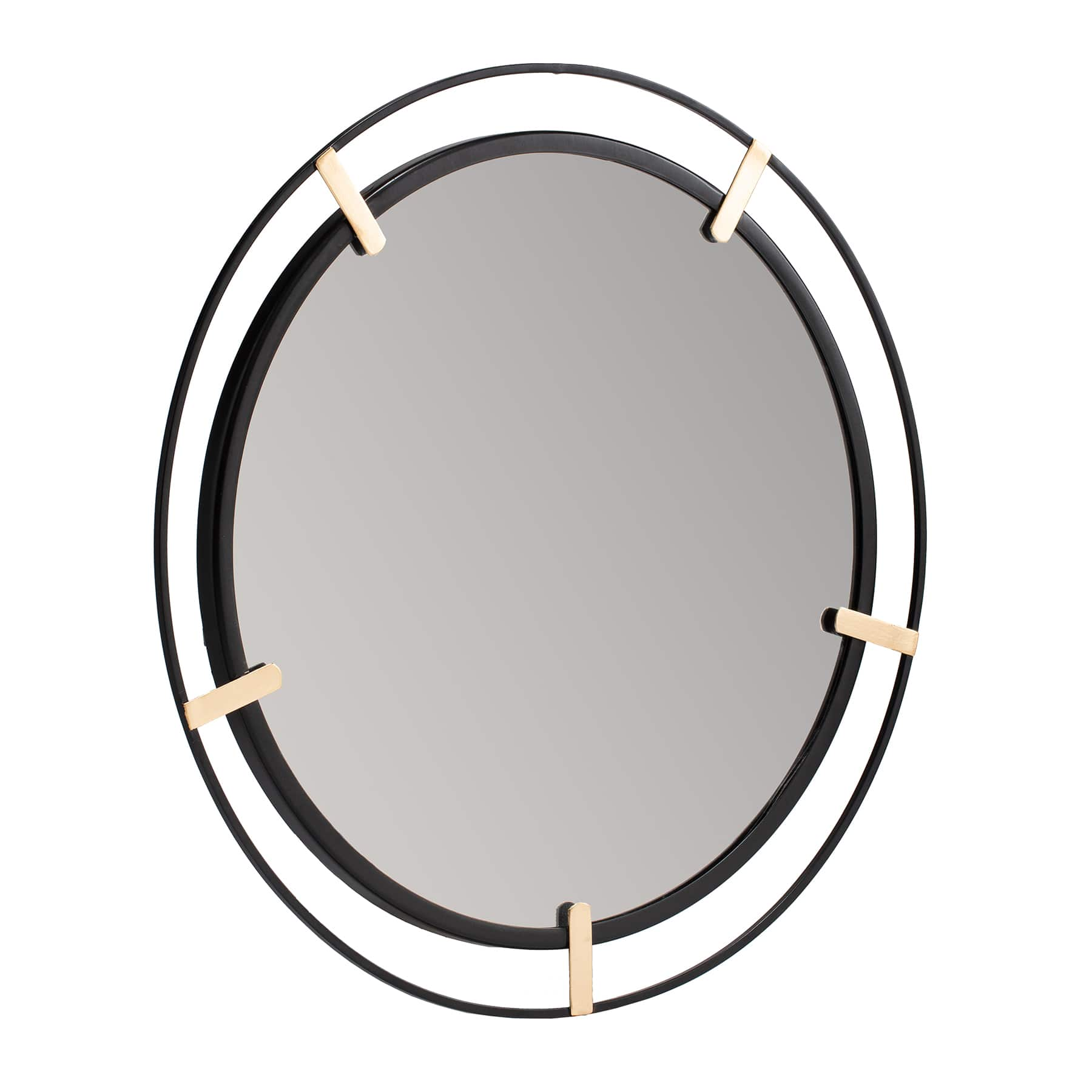 Habitat Thales 23&#x22; Black &#x26; Golden Circular Wall Mirror