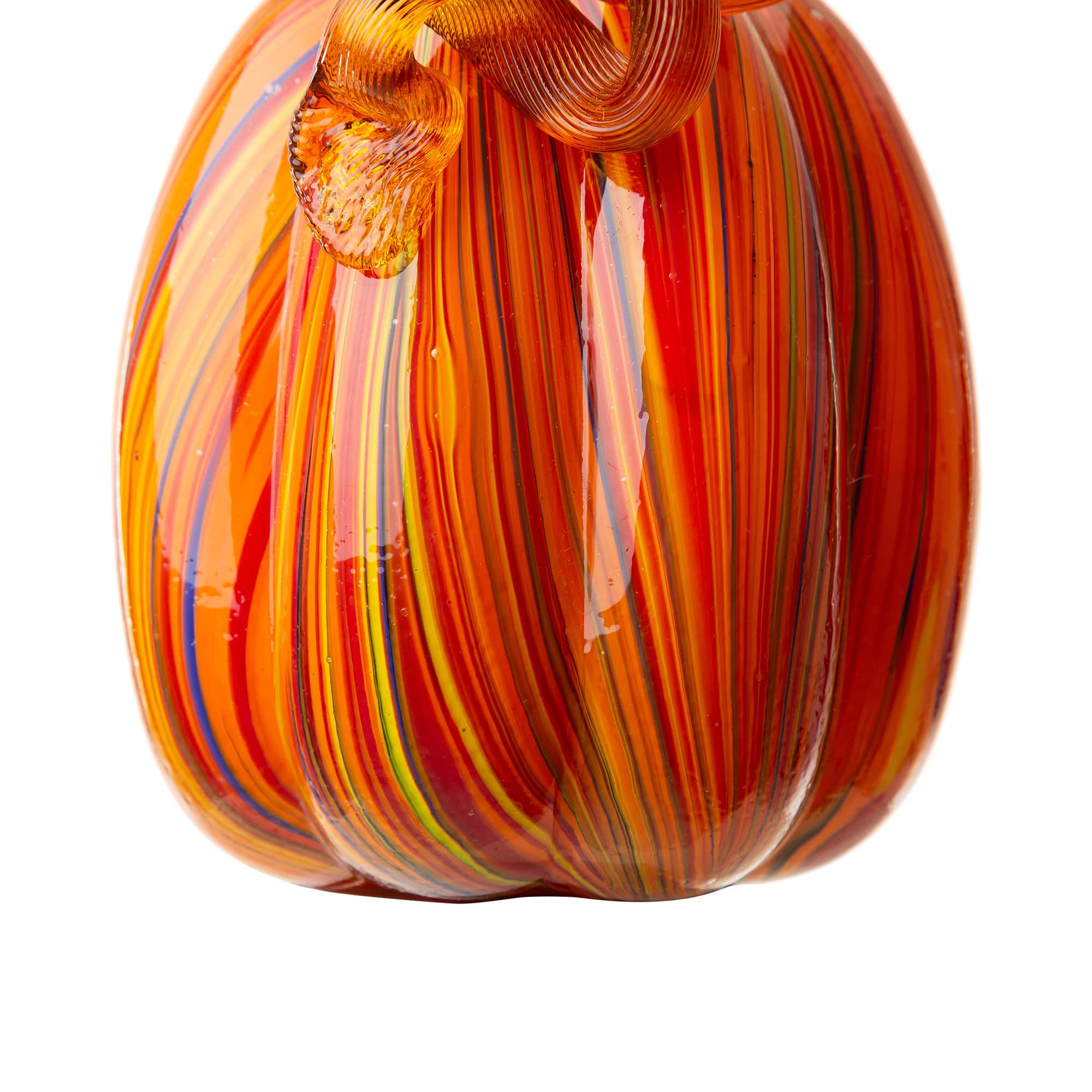 Glitzhome&#xAE; 5.5&#x22; Multi Striped Glass Pumpkin