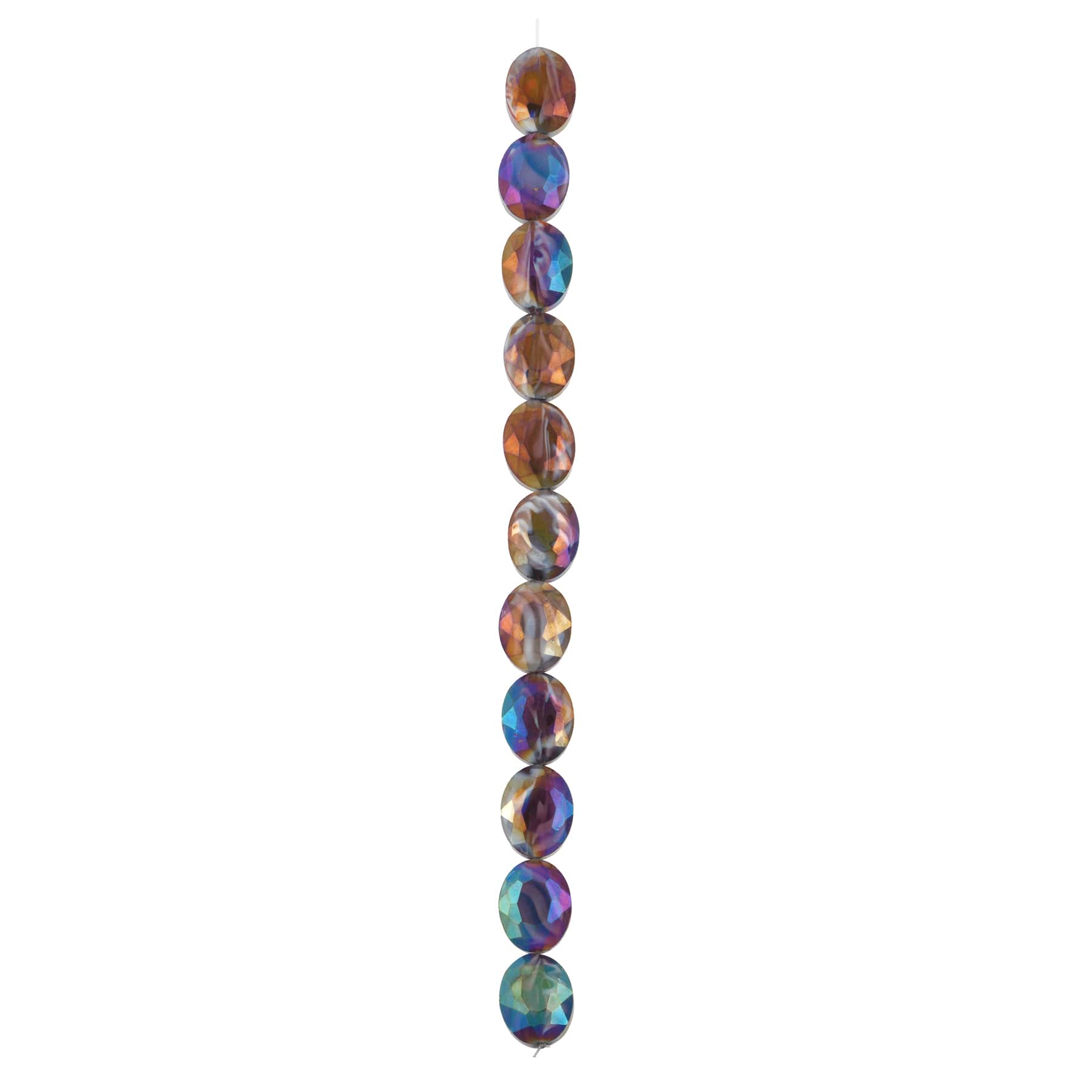 Purple Faceted Glass Oval Beads, 15.5mm by Bead Landing&#x2122;