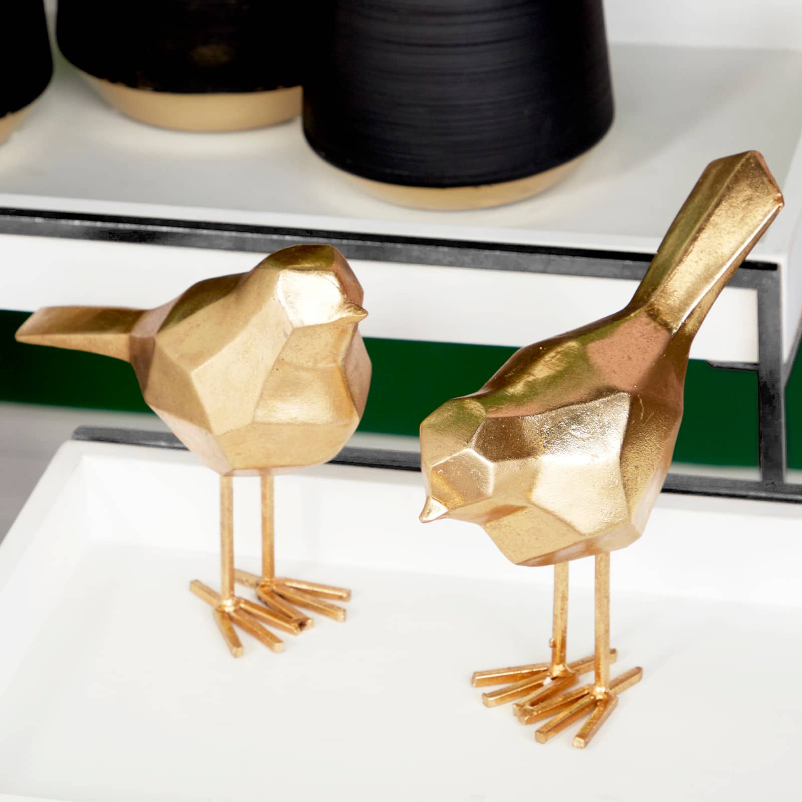 CosmoLiving by Cosmopolitan Gold Modern Bird Sculpture Set