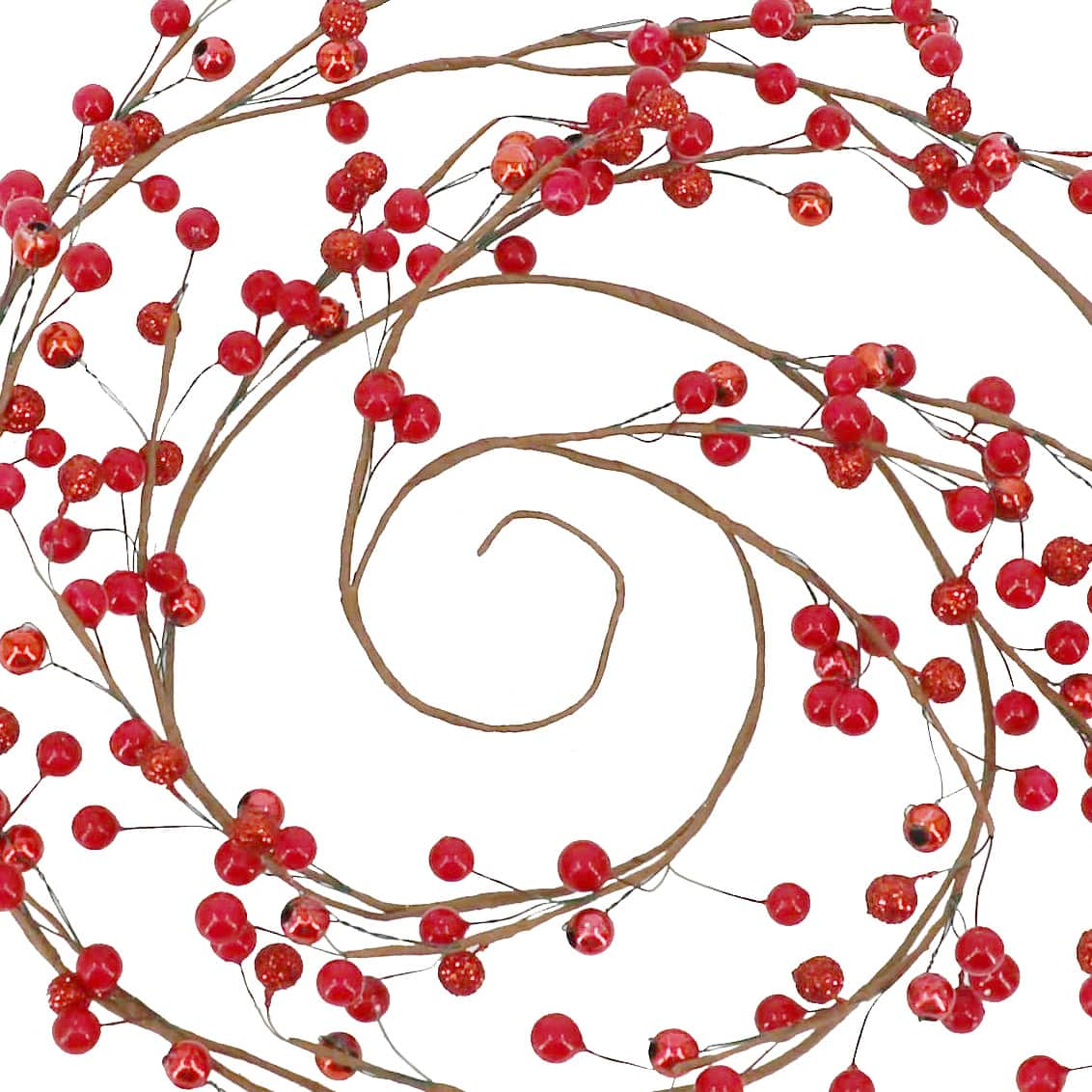 5ft. Red Glitter Berry Coiled Garland by Ashland&#xAE;