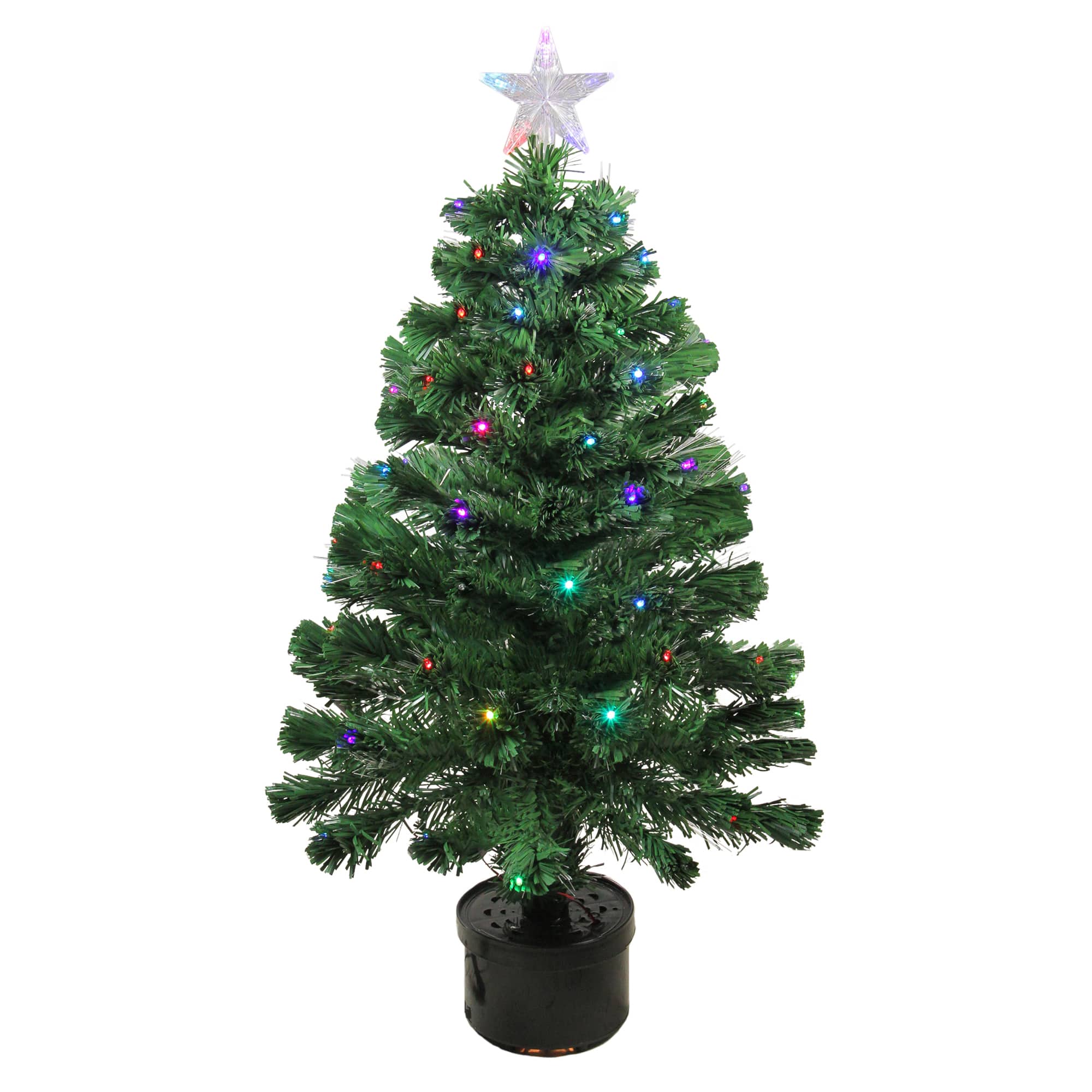 3ft. LED Multicolor Fiber Optic Artificial Christmas Tree 