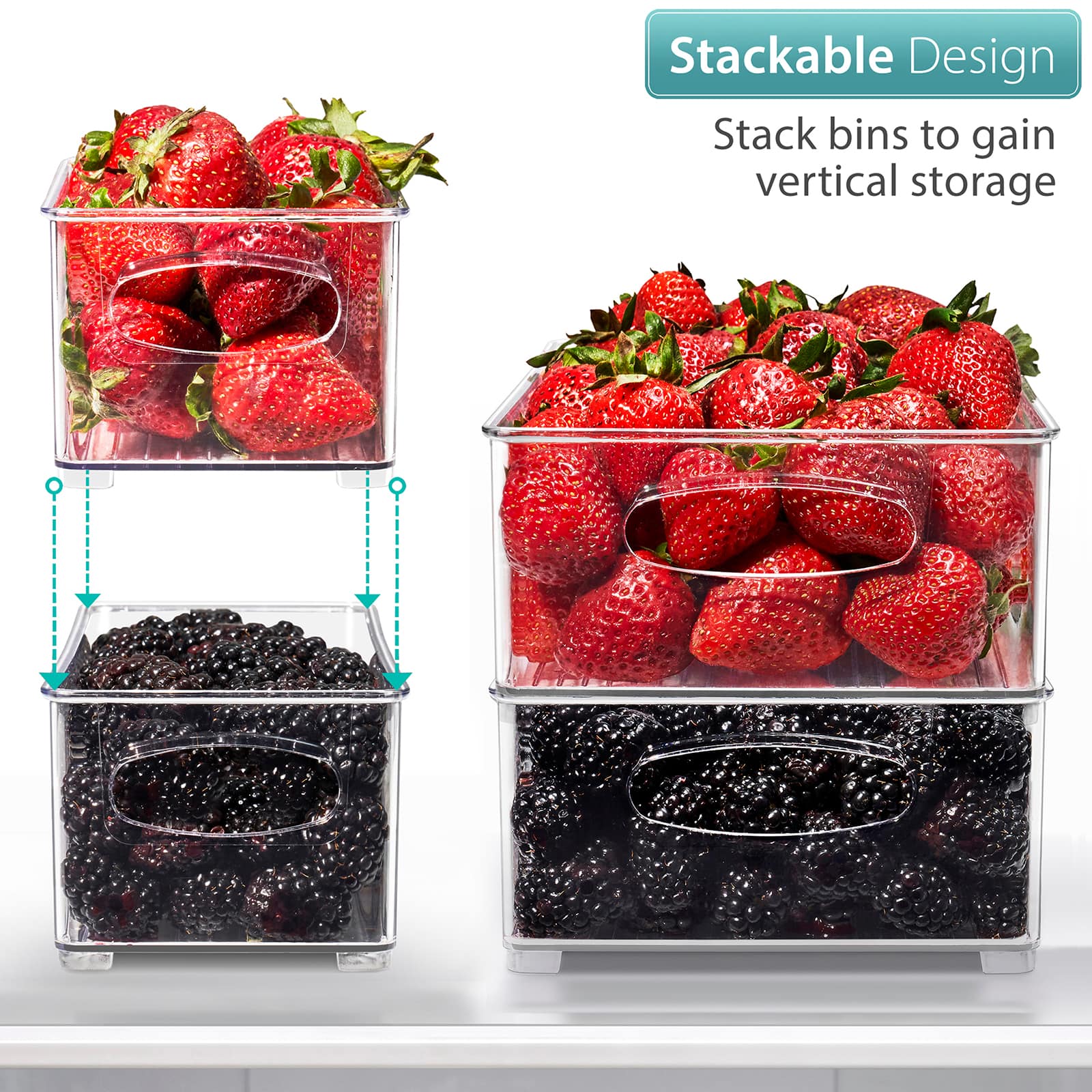 Sorbus Clear Stackable Kitchen &#x26; Fridge Storage Organizer Set