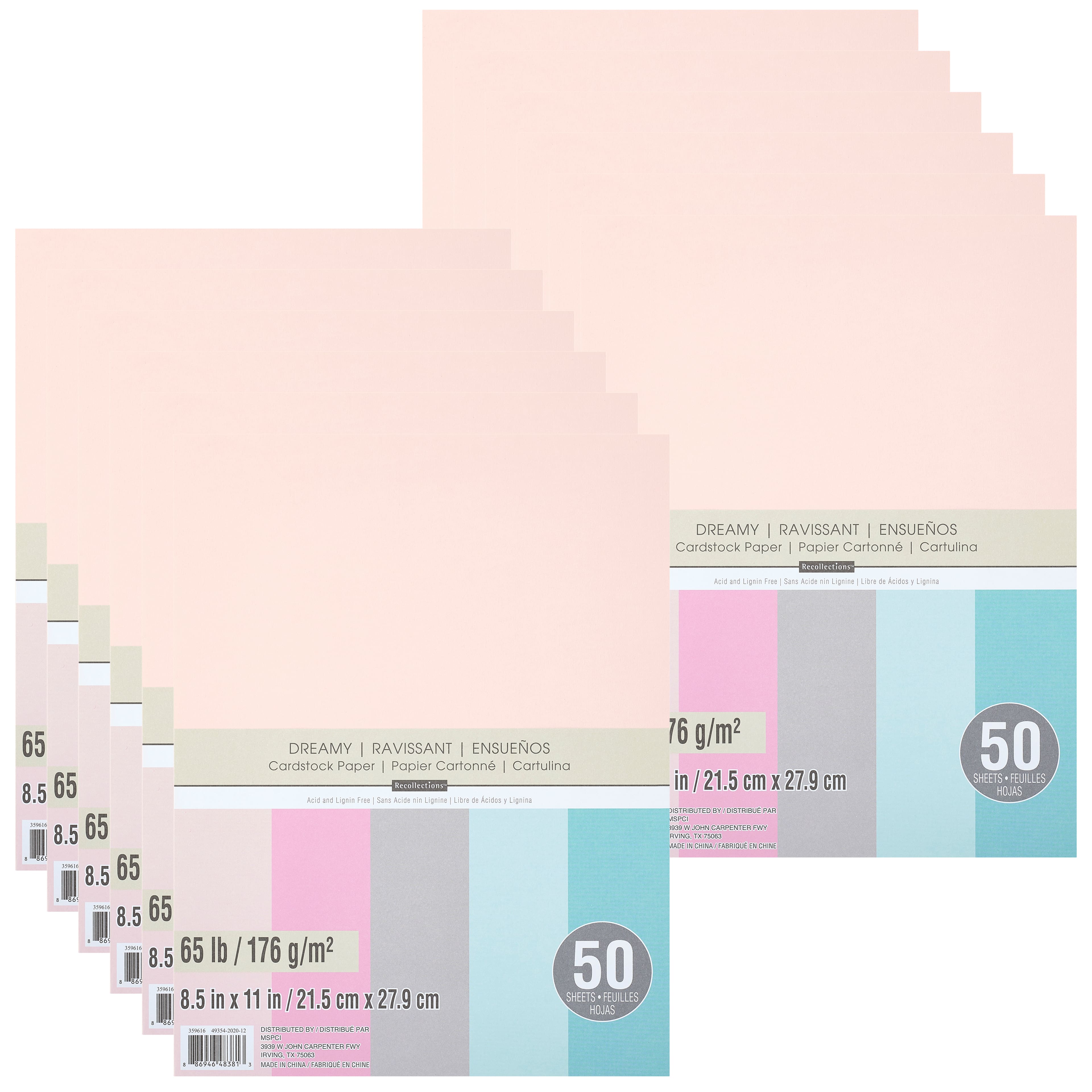 12 Packs: 50 ct. (600 total) Dreamy 8.5" x 11" Cardstock Paper by Recollections™