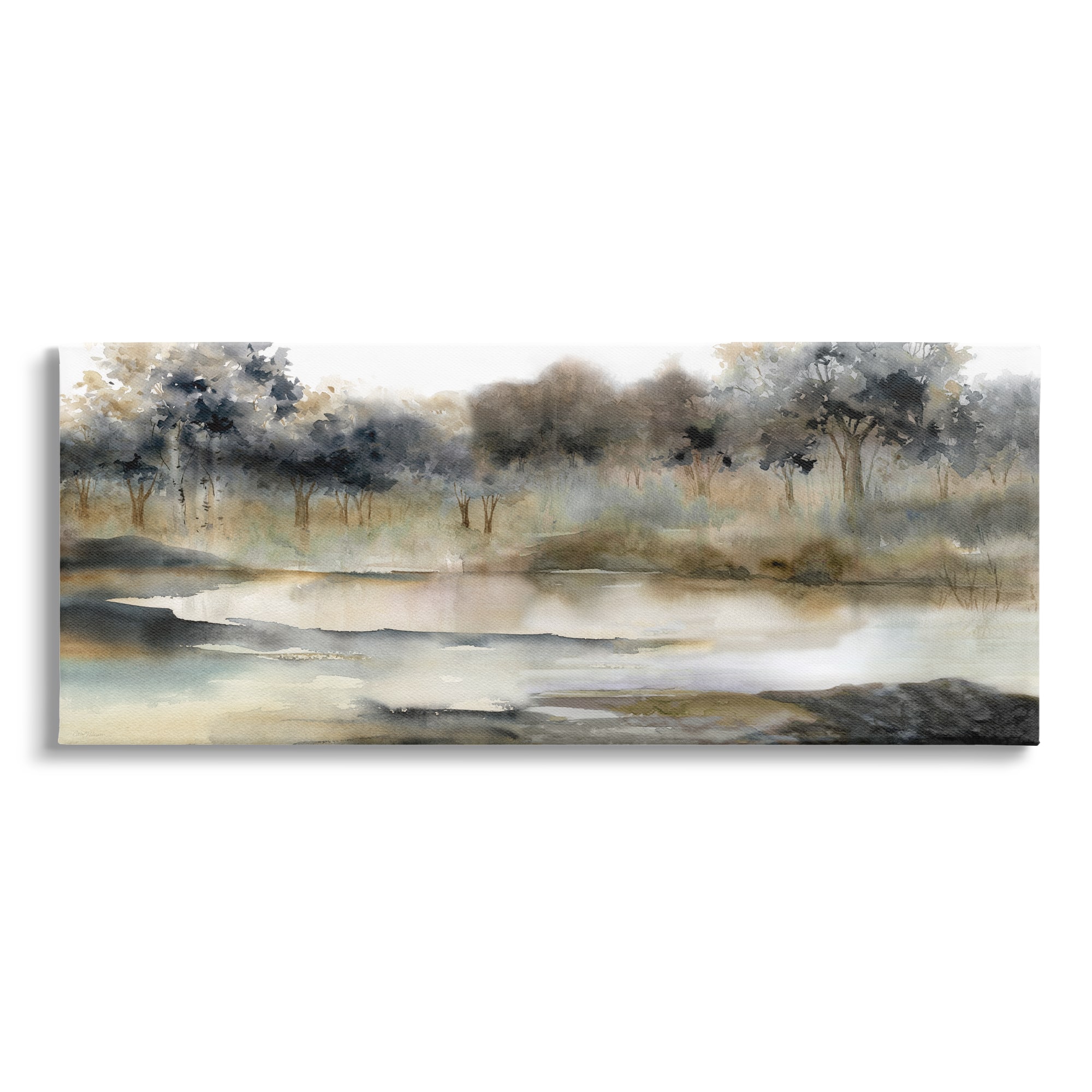 Stupell Industries Trees By Lakeside Landscape Canvas Wall Art