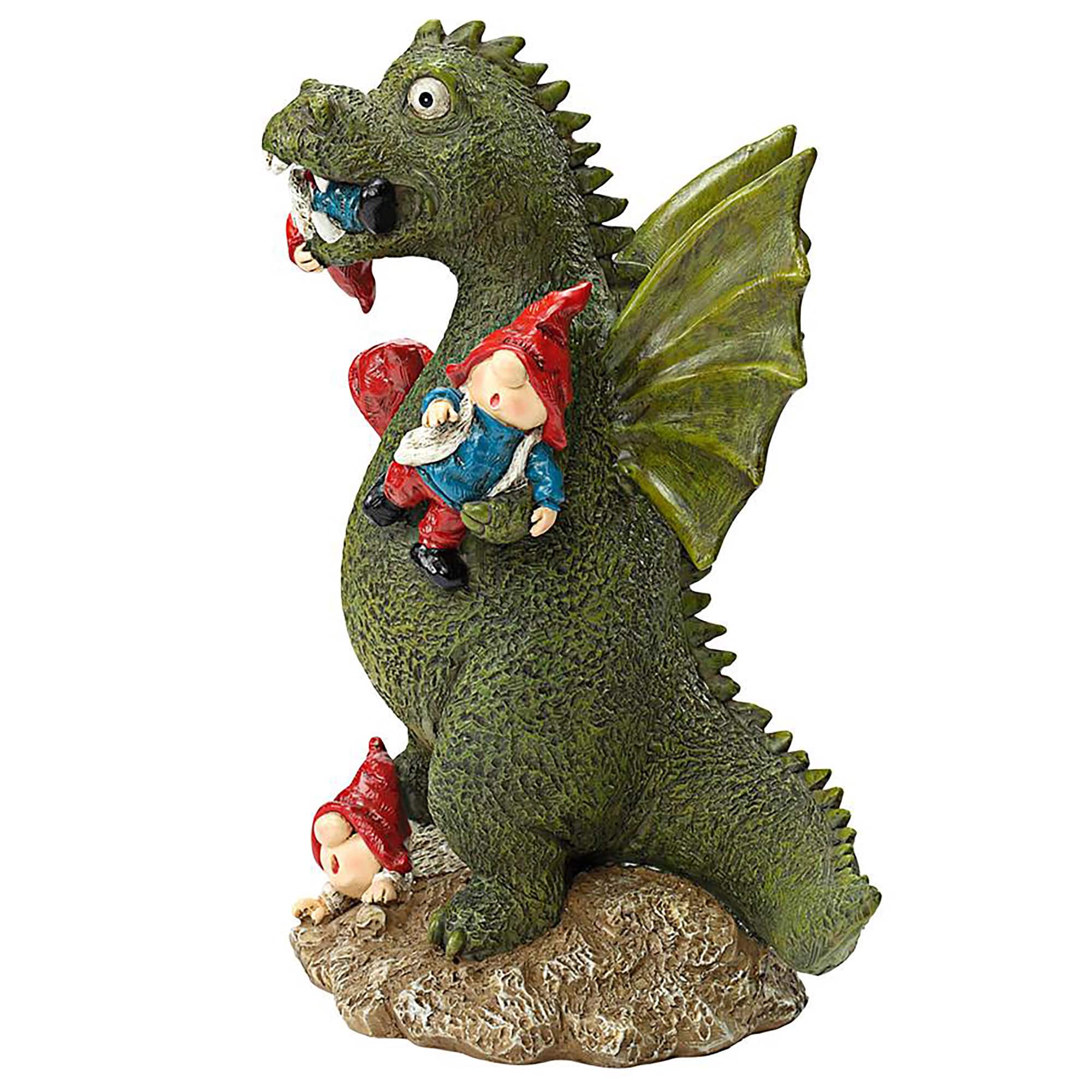 Design Toscano 12&#x22; Dragon&#x27;s Gonna Get Ya! Garden Gnome Apocalypse Statue