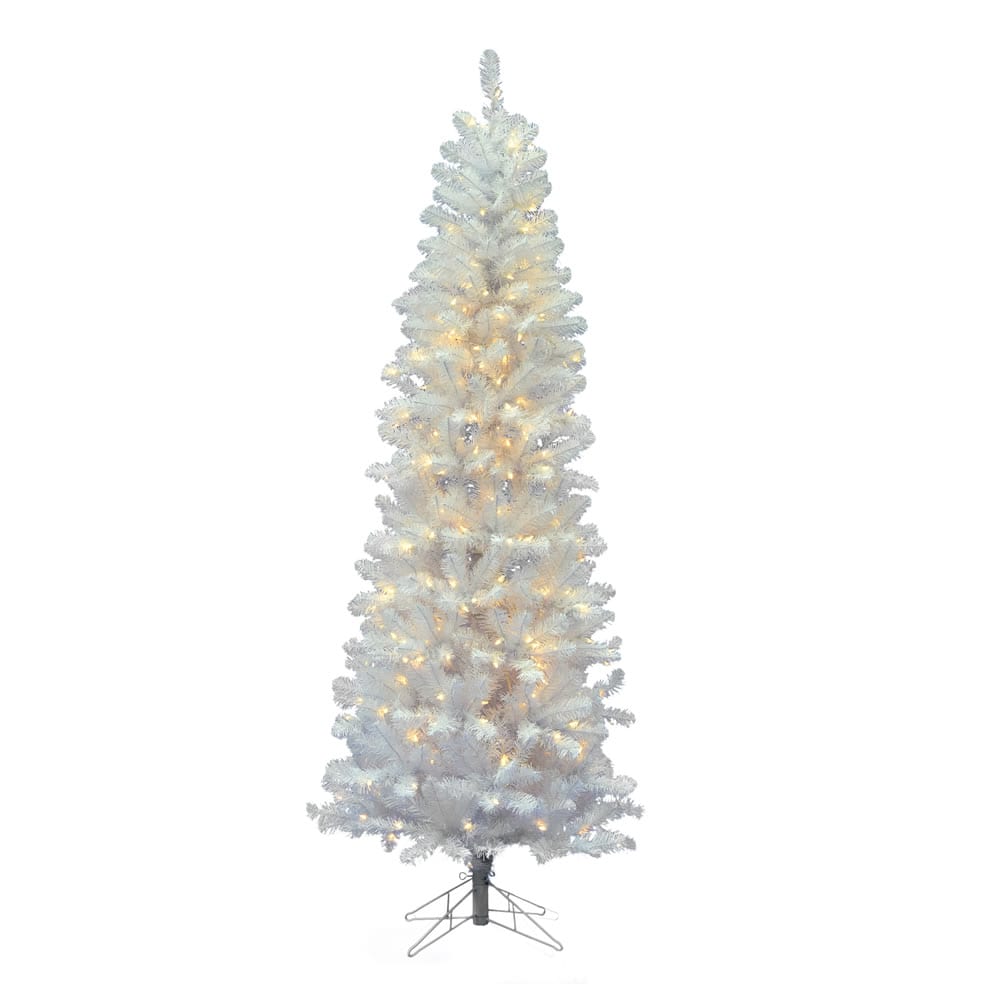 8.5ft. Pre-Lit White Salem Pine Artificial Christmas Tree, Warm White Dura-Lit LED Lights