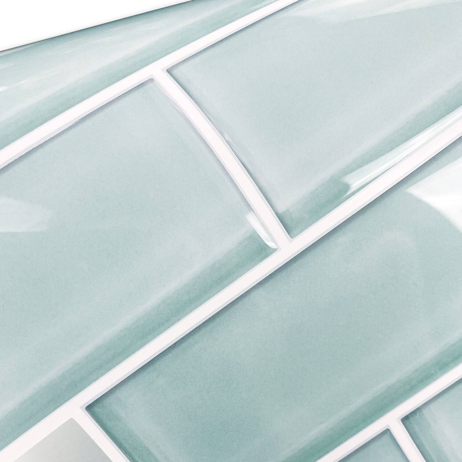 RoomMates Aqua Seaglass Subway Peel & Stick Sticktile