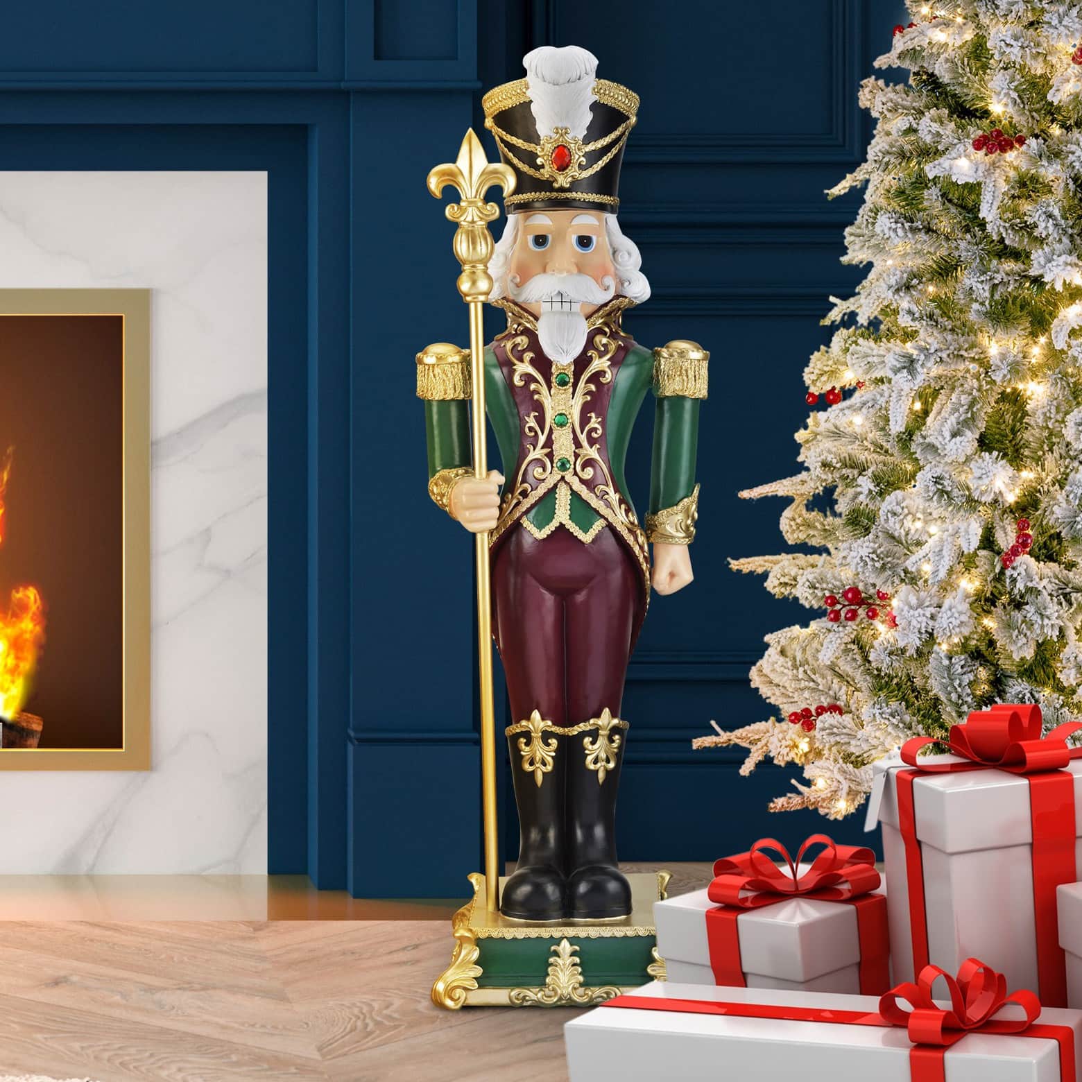 Haute Decor 3ft. Fleur De Lis Nutcracker