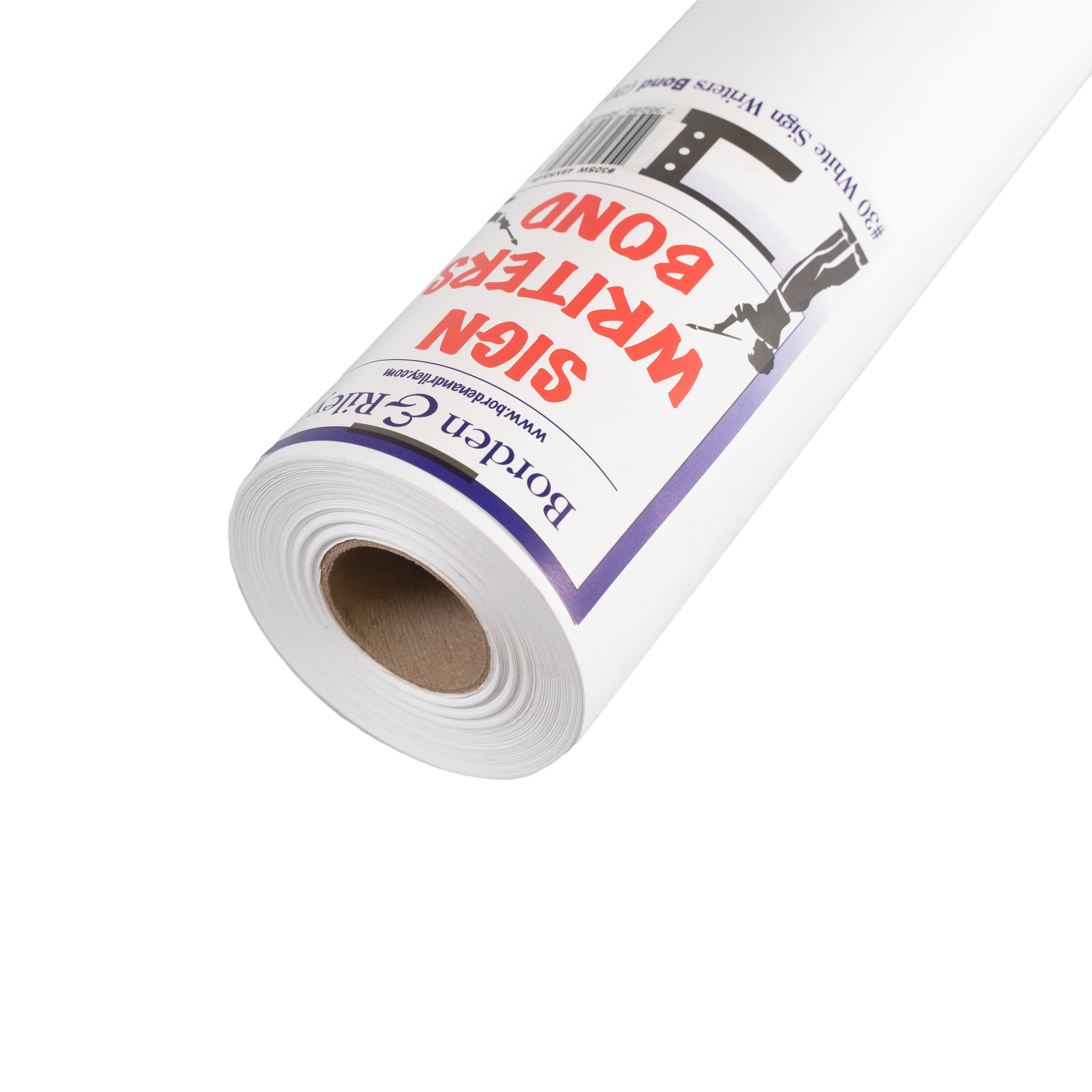 Borden & Riley No.30 20lb. Sign Writers Poster Bond Roll Paper Rolls