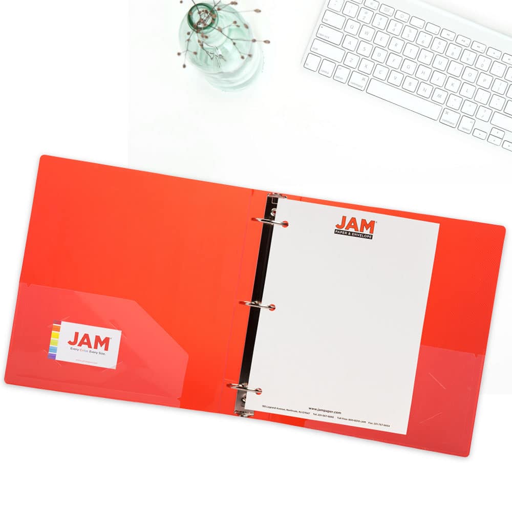 JAM Paper 2&#x22; Glass Twill Plastic 3-Ring Binders, 4ct.