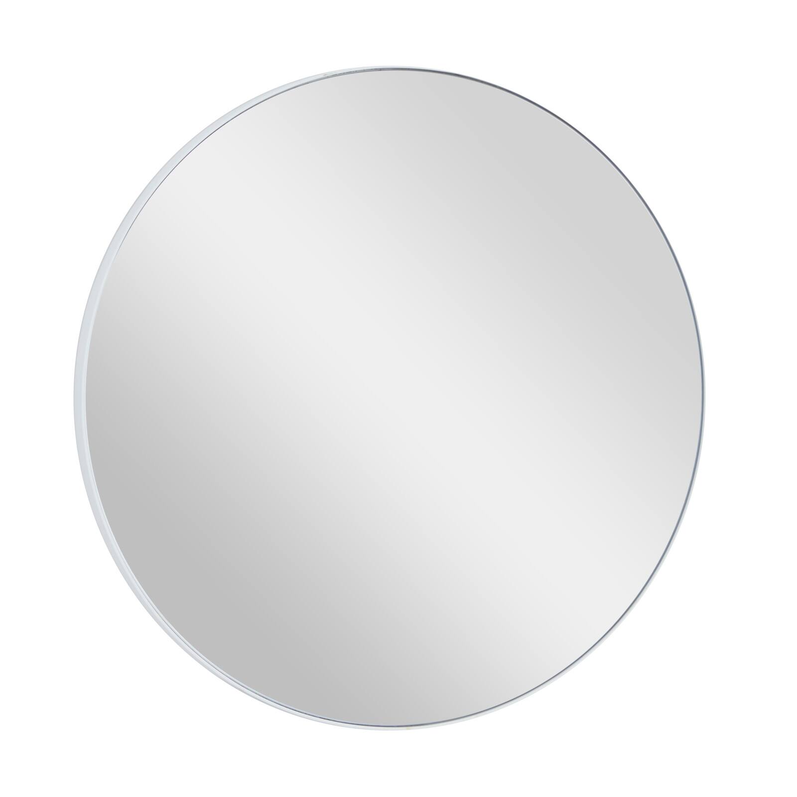 White Contemporary Wall Mirror, 24&#x22; x 1&#x22; x 24&#x22;