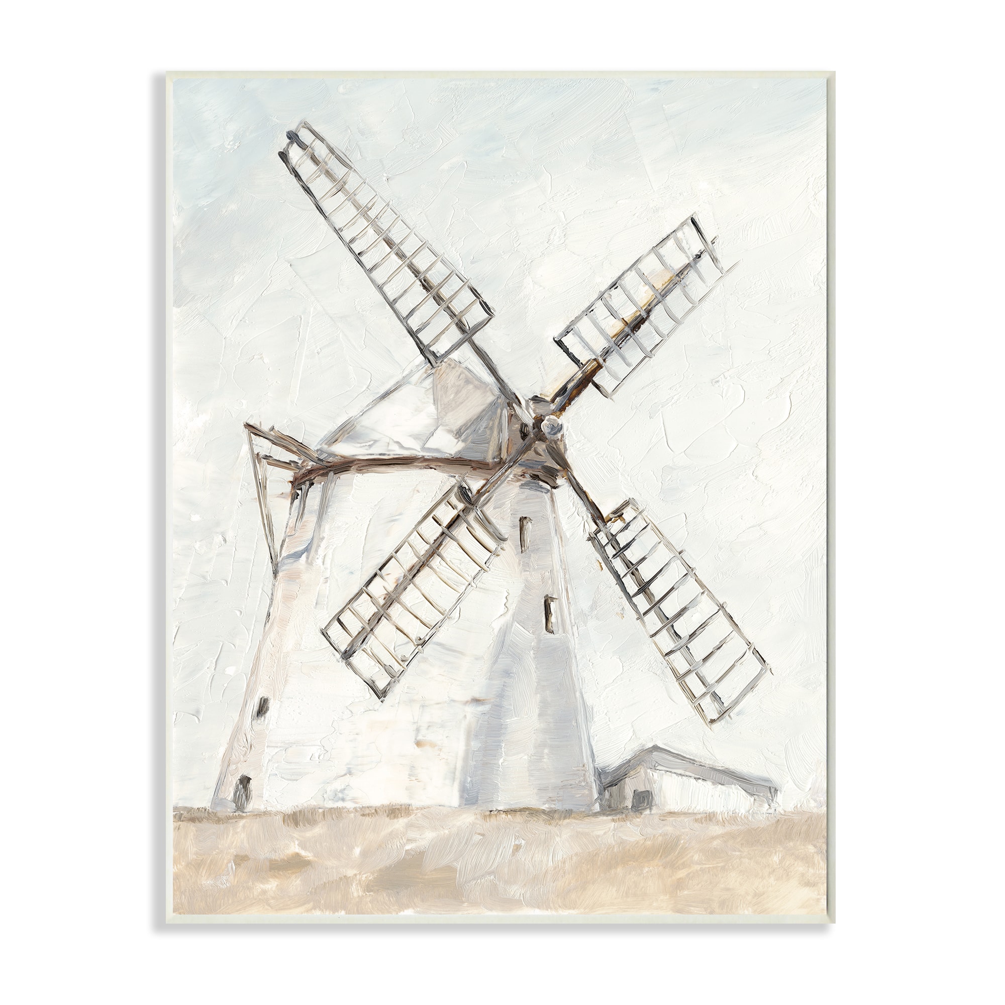 Stupell Industries Brown Windmill Farm Landscape Wall Plaque