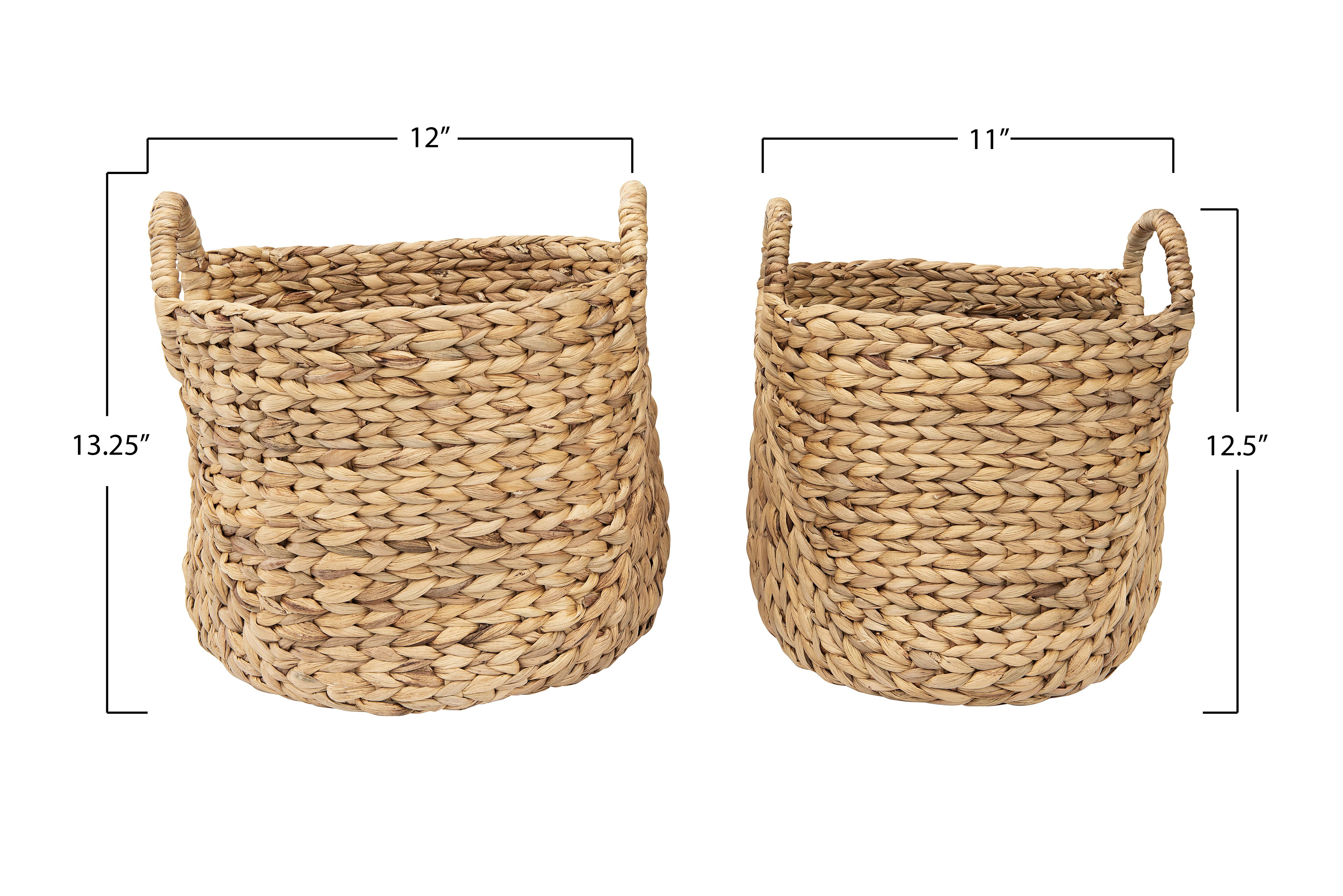 Hello Honey® Beige Handwoven Seagrass Basket with Handles Set
