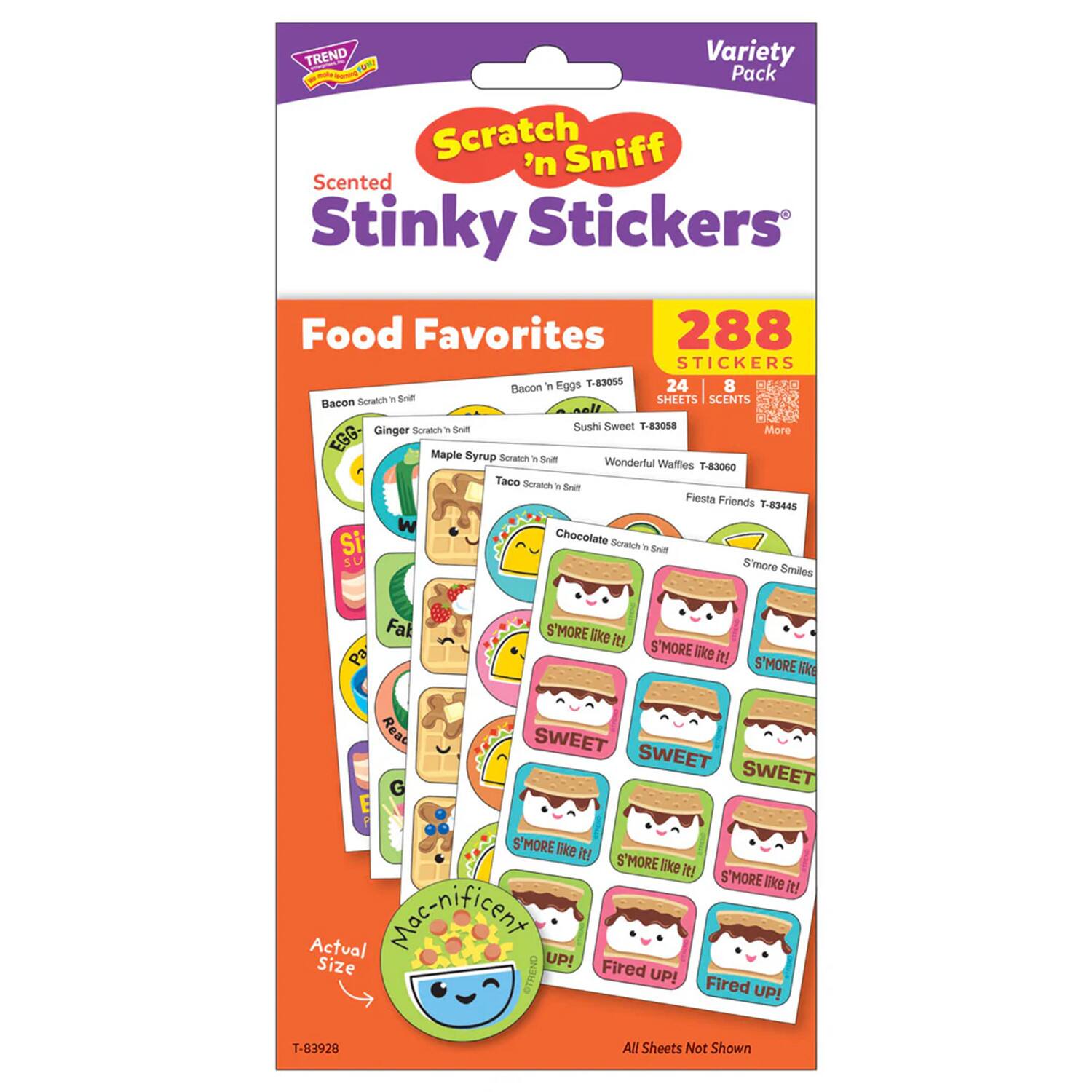 TREND Enterprises&#xAE; Food Favorites Scratch &#x27;n Sniff Stinky Stickers&#xAE; Variety Pack