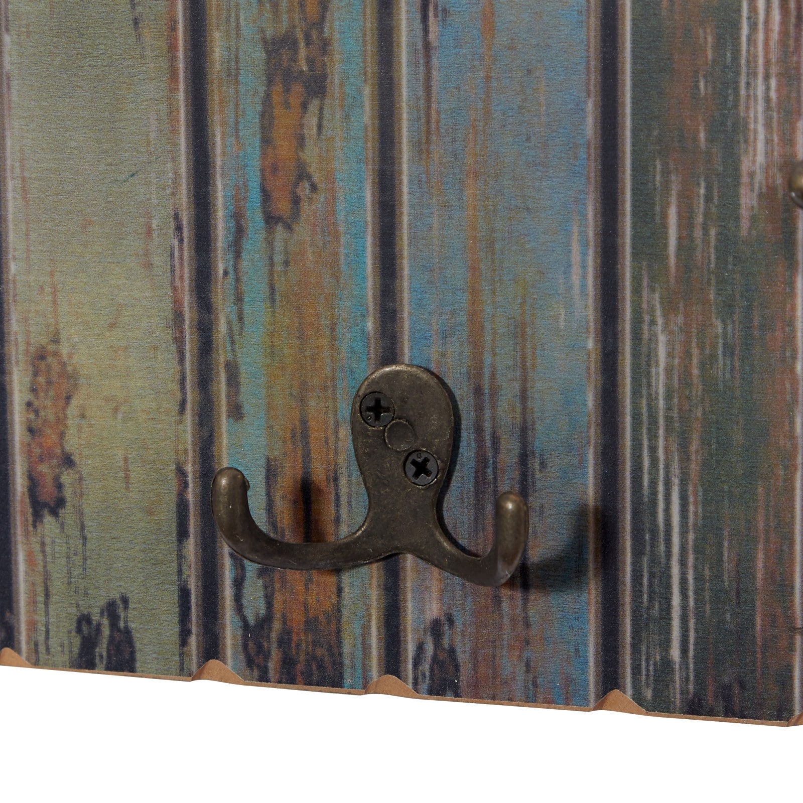 Multi Colored Wood Rustic Wall Hook, 8" x 28" x 3"